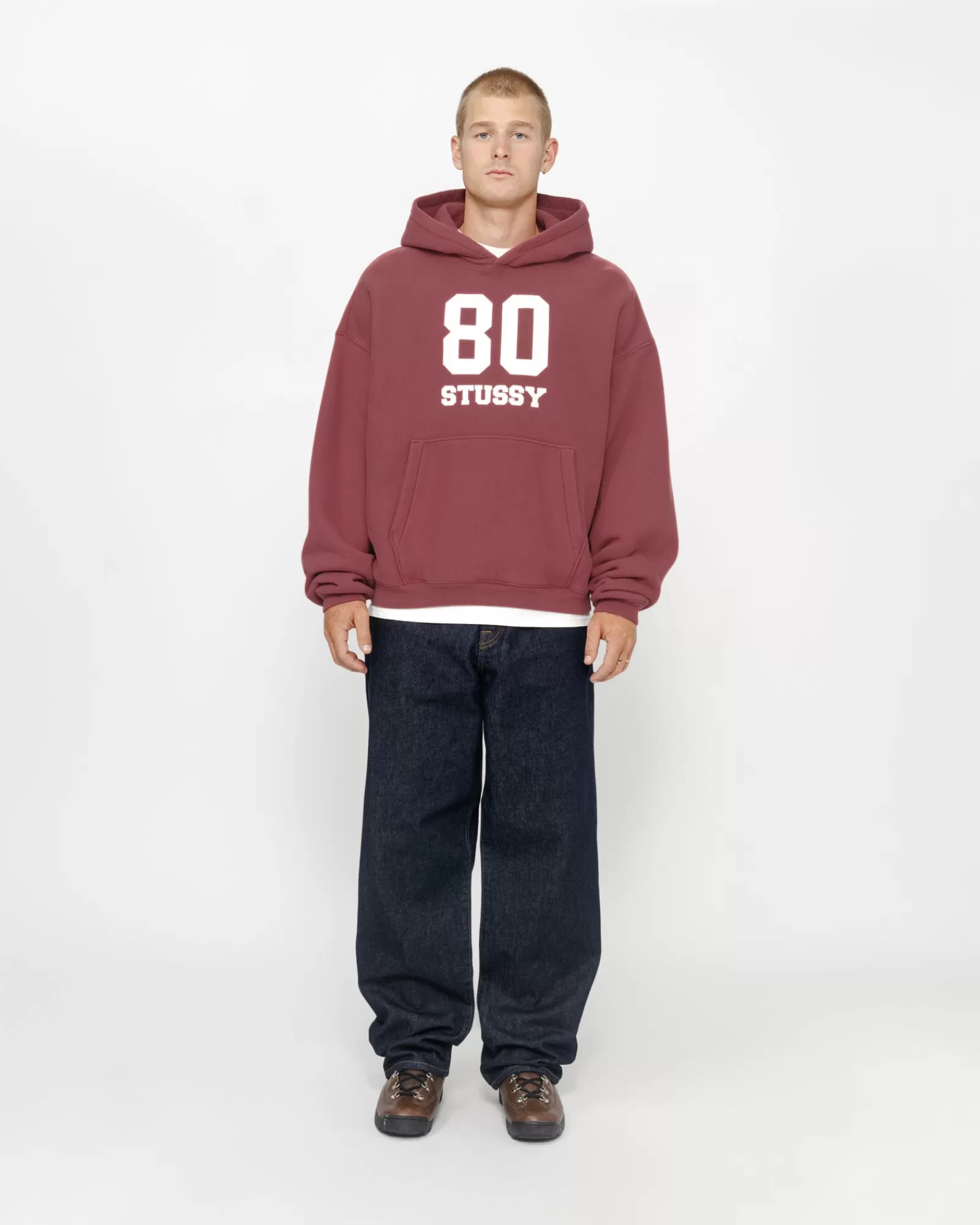 Hoodies*Stüssy 80 RELAXED HOODIE Oxblood