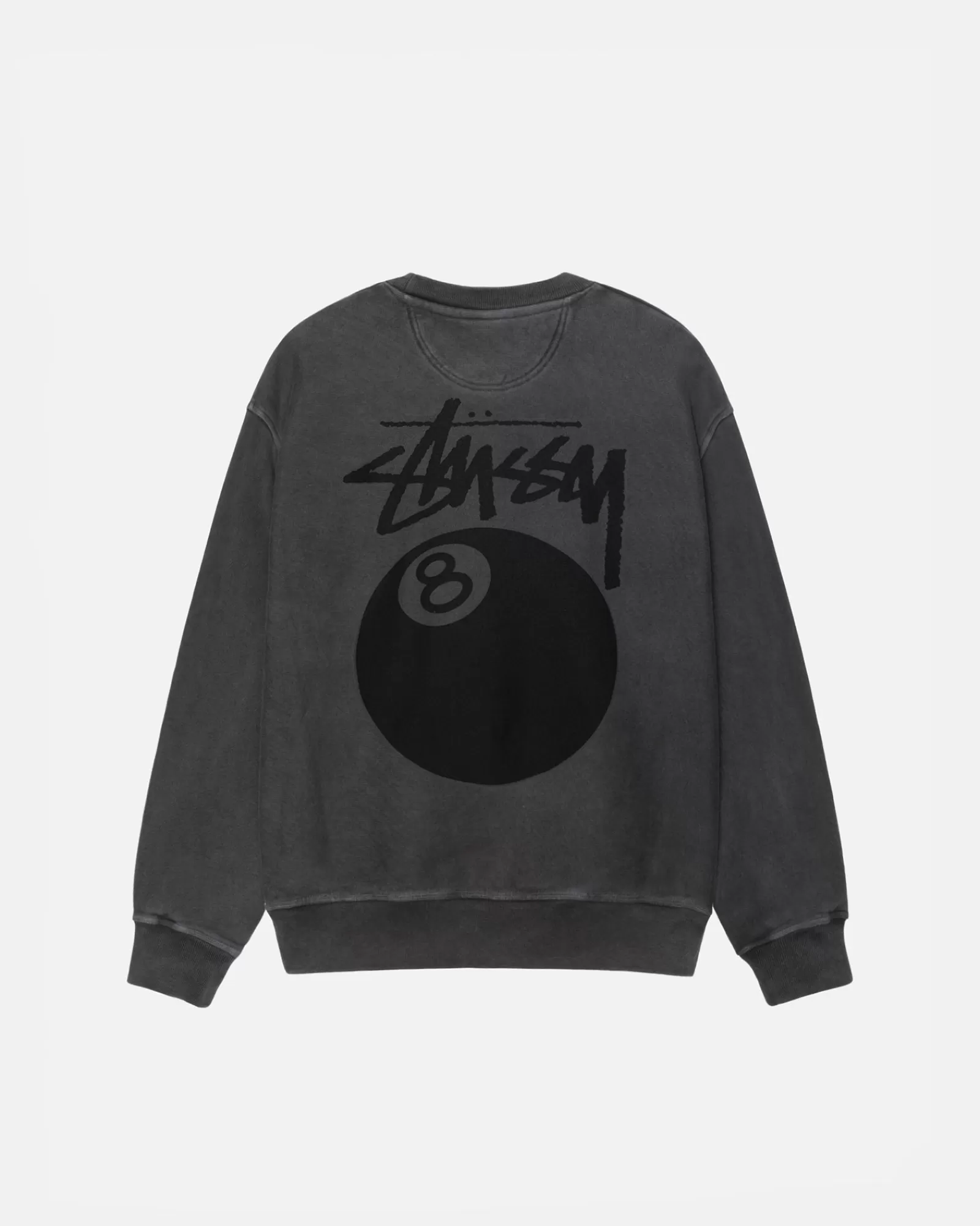 Crews*Stüssy 8 BALL CREW PIGMENT DYED Black