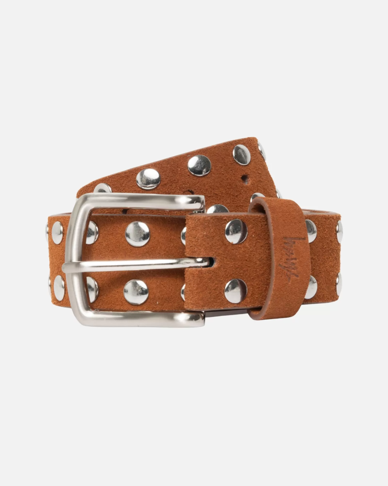 Accessoires*Stüssy 8 BALL STUDDED BELT Brown Suede