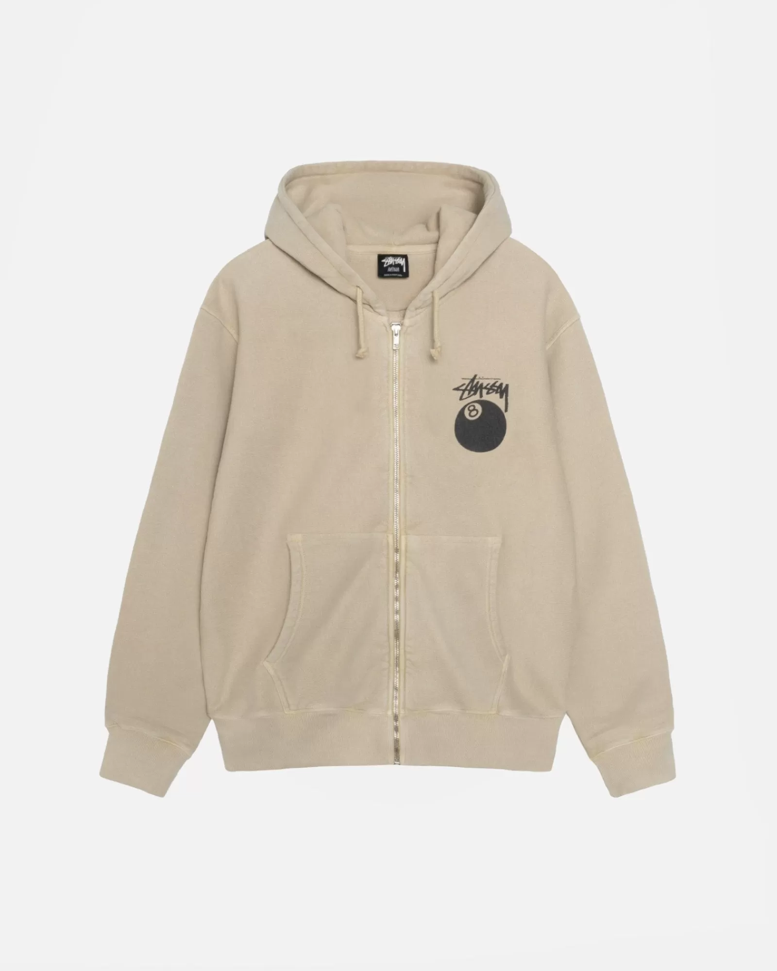 Hoodies*Stüssy 8 BALL ZIP HOODIE PIGMENT DYED Khaki