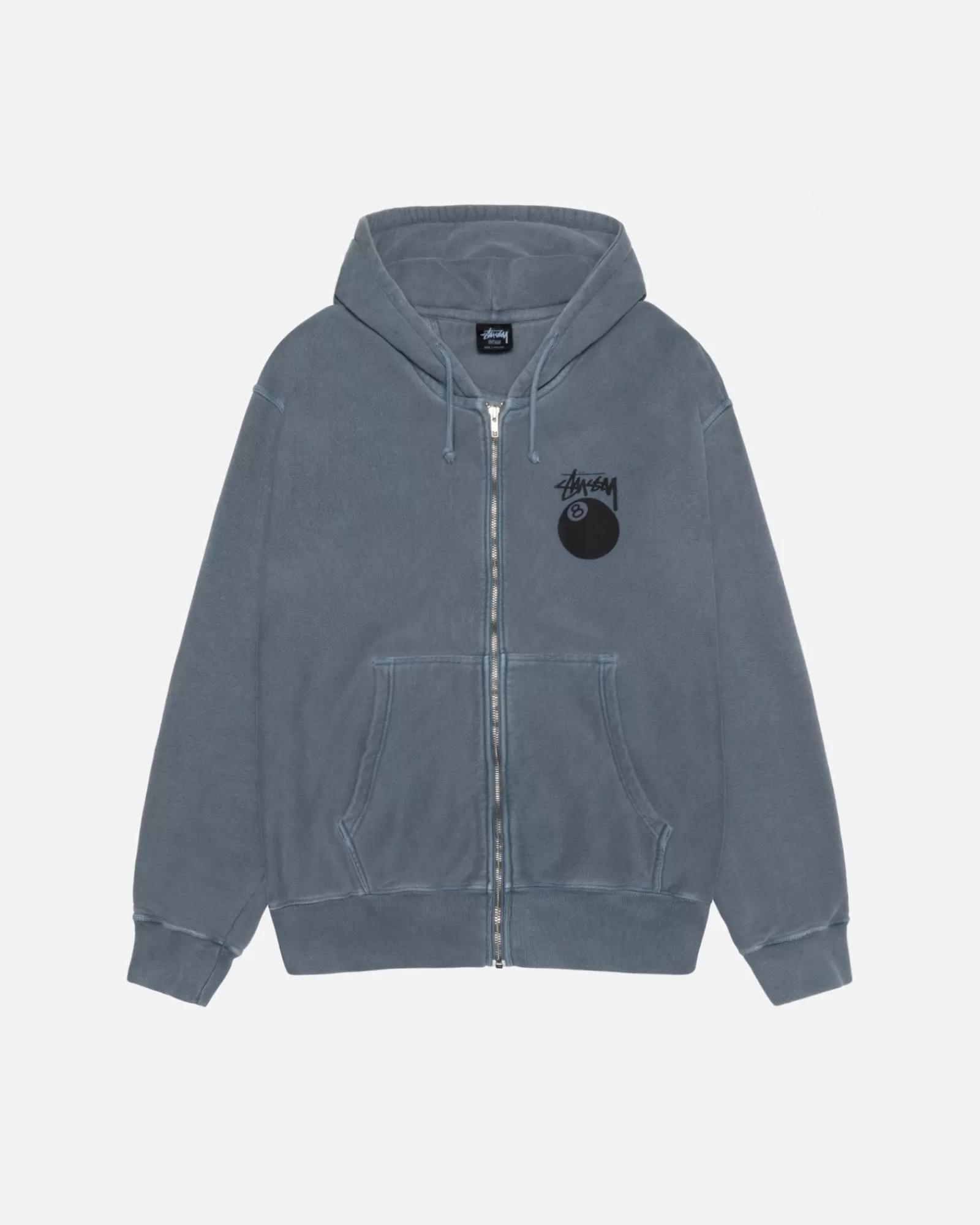 Hoodies*Stüssy 8 BALL ZIP HOODIE PIGMENT DYED Navy