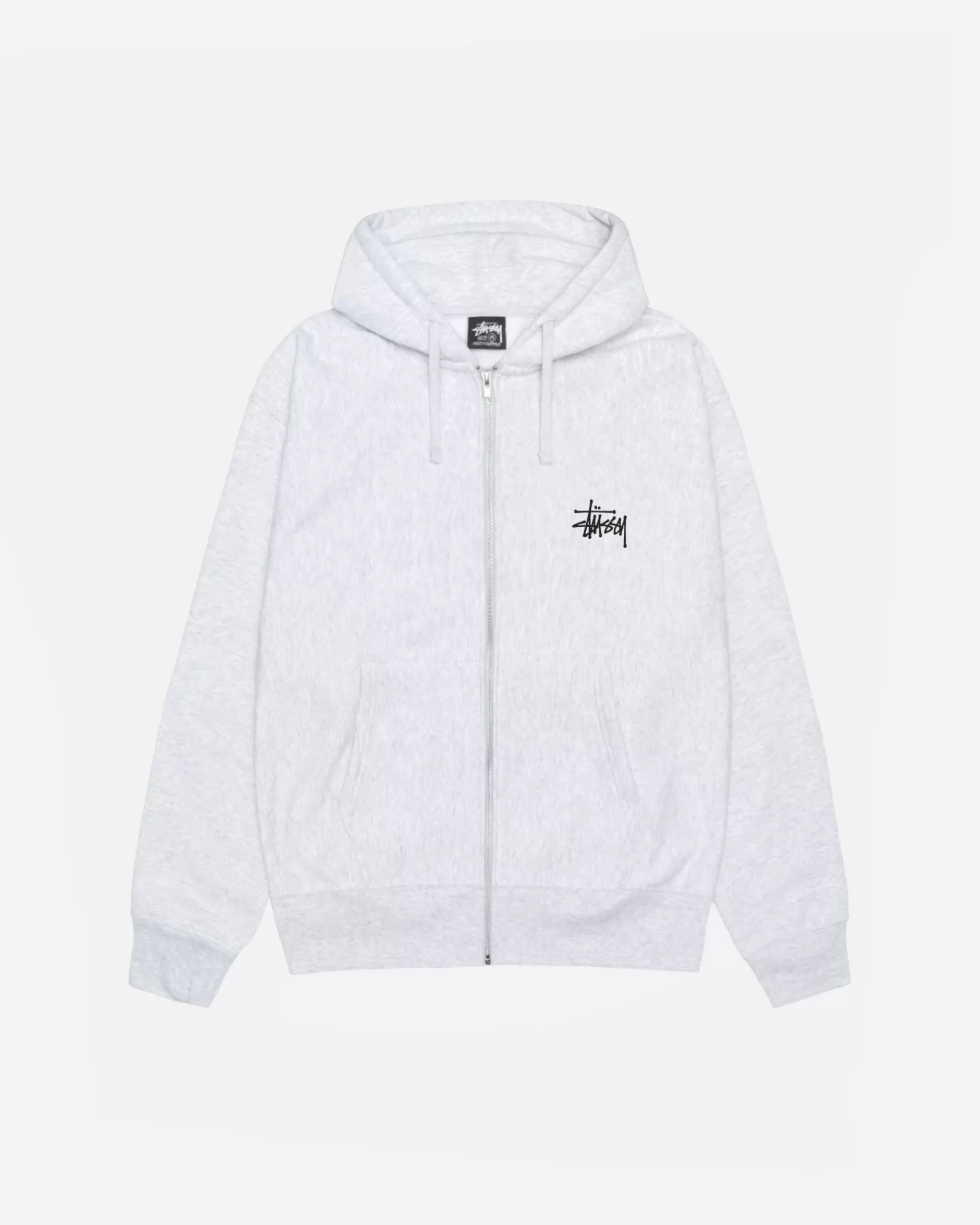 Hoodies*Stüssy BASIC STÜSSY ZIP HOODIE Ash Heather