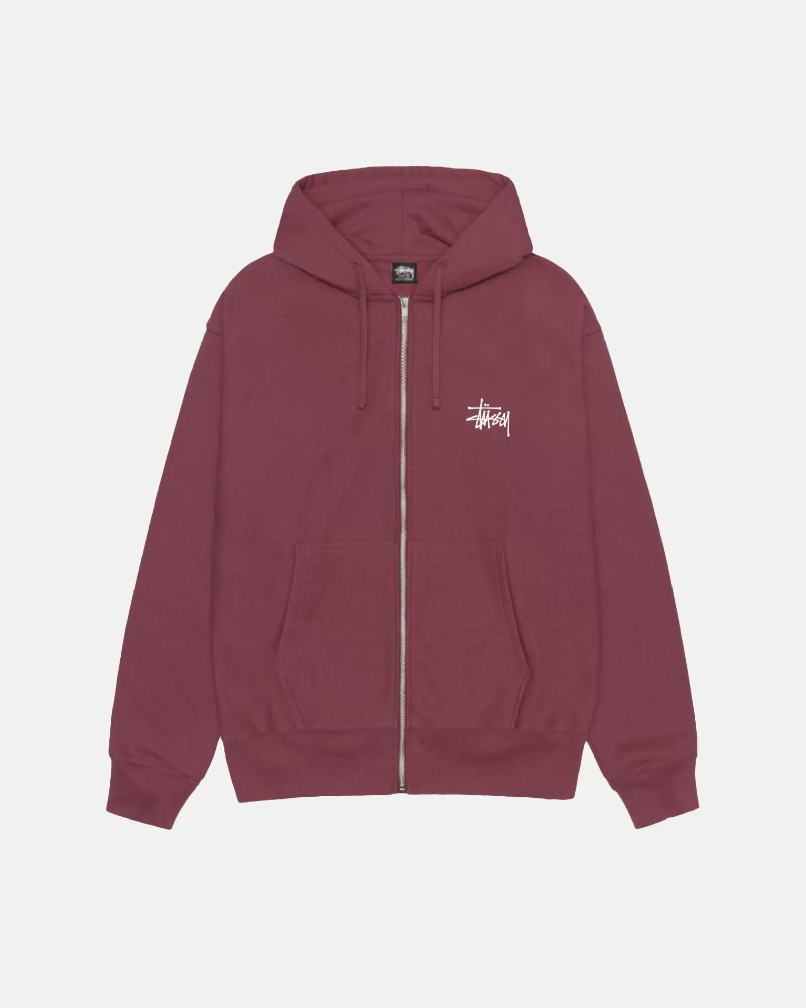 Hoodies*Stüssy BASIC STÜSSY ZIP HOODIE Oxblood