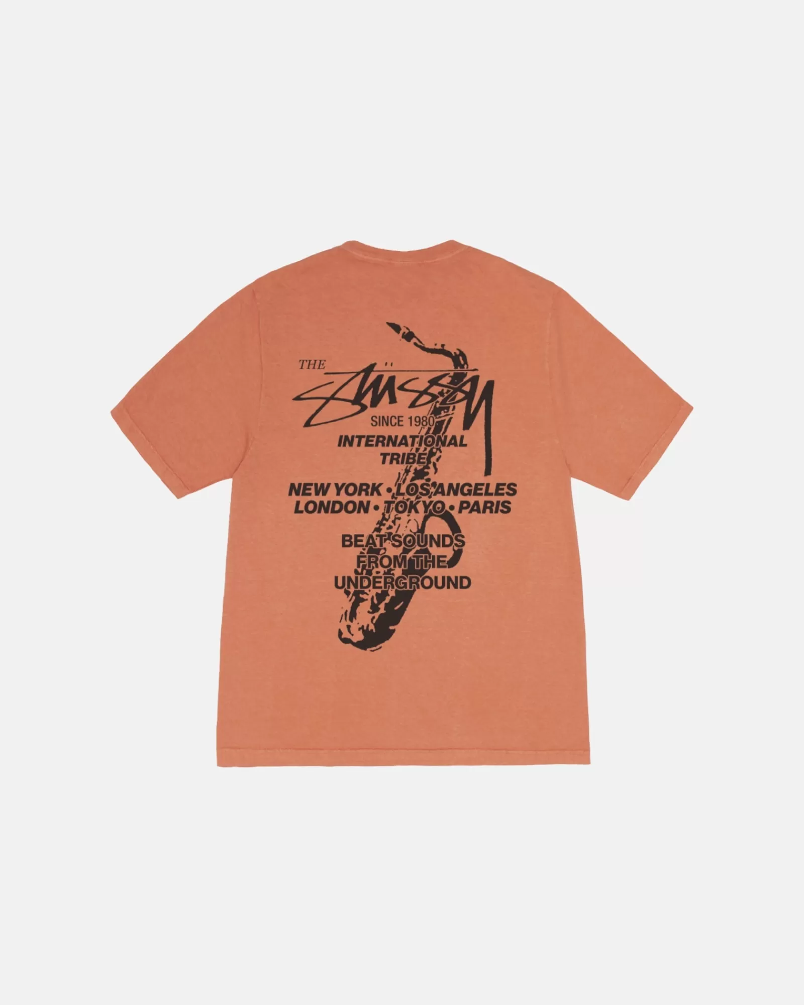 T-Shirts*Stüssy BEAT SOUNDS TEE PIGMENTGEFÄRBT Rust