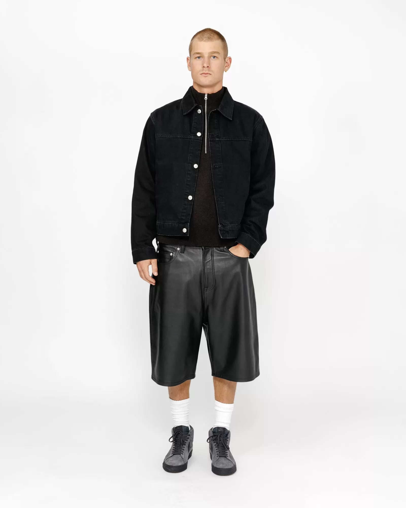 Shorts*Stüssy BIG OL' SHORT LEATHER Black