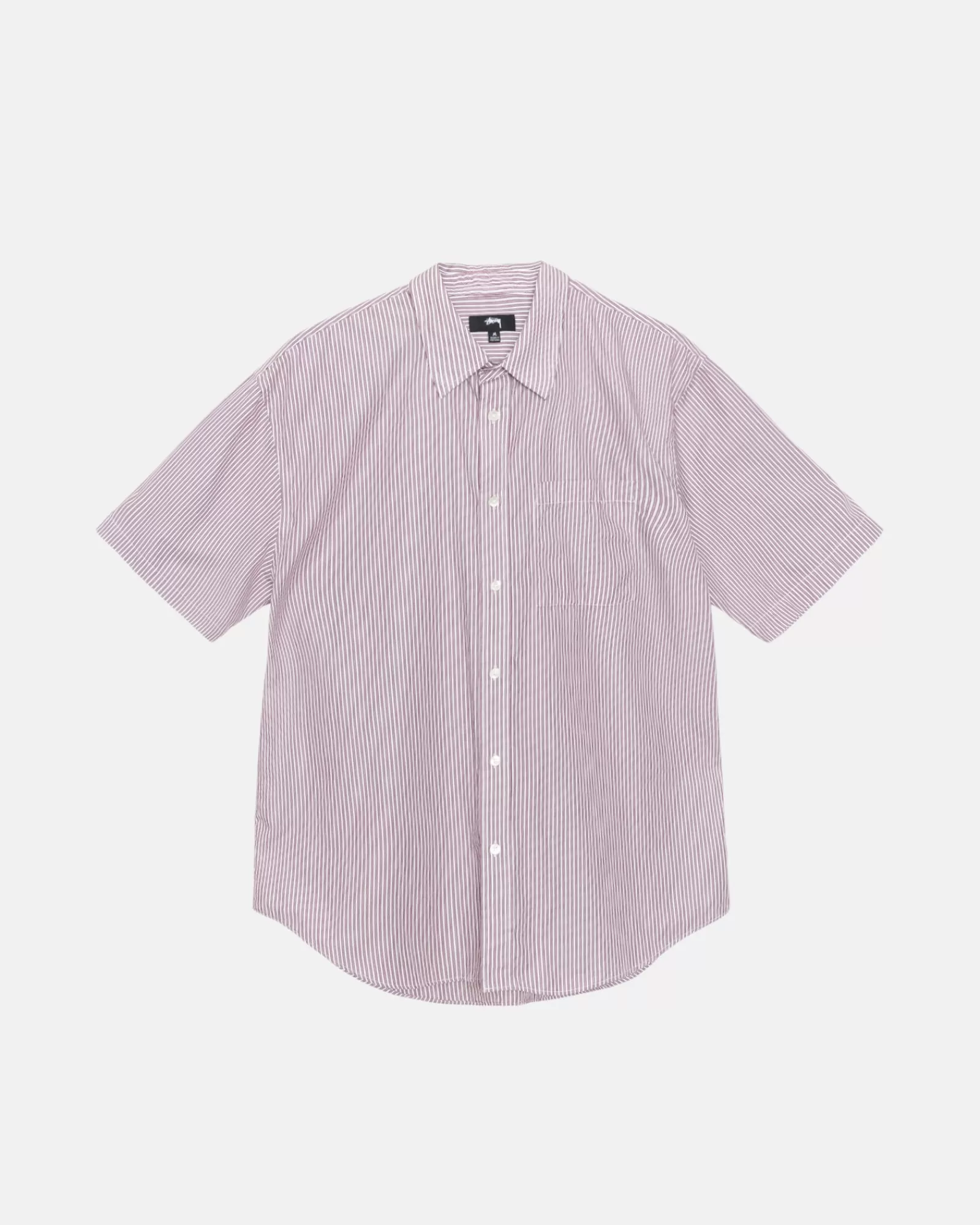 Hemden*Stüssy BOXY SS SHIRT 8 BALL STRIPE Burgundy