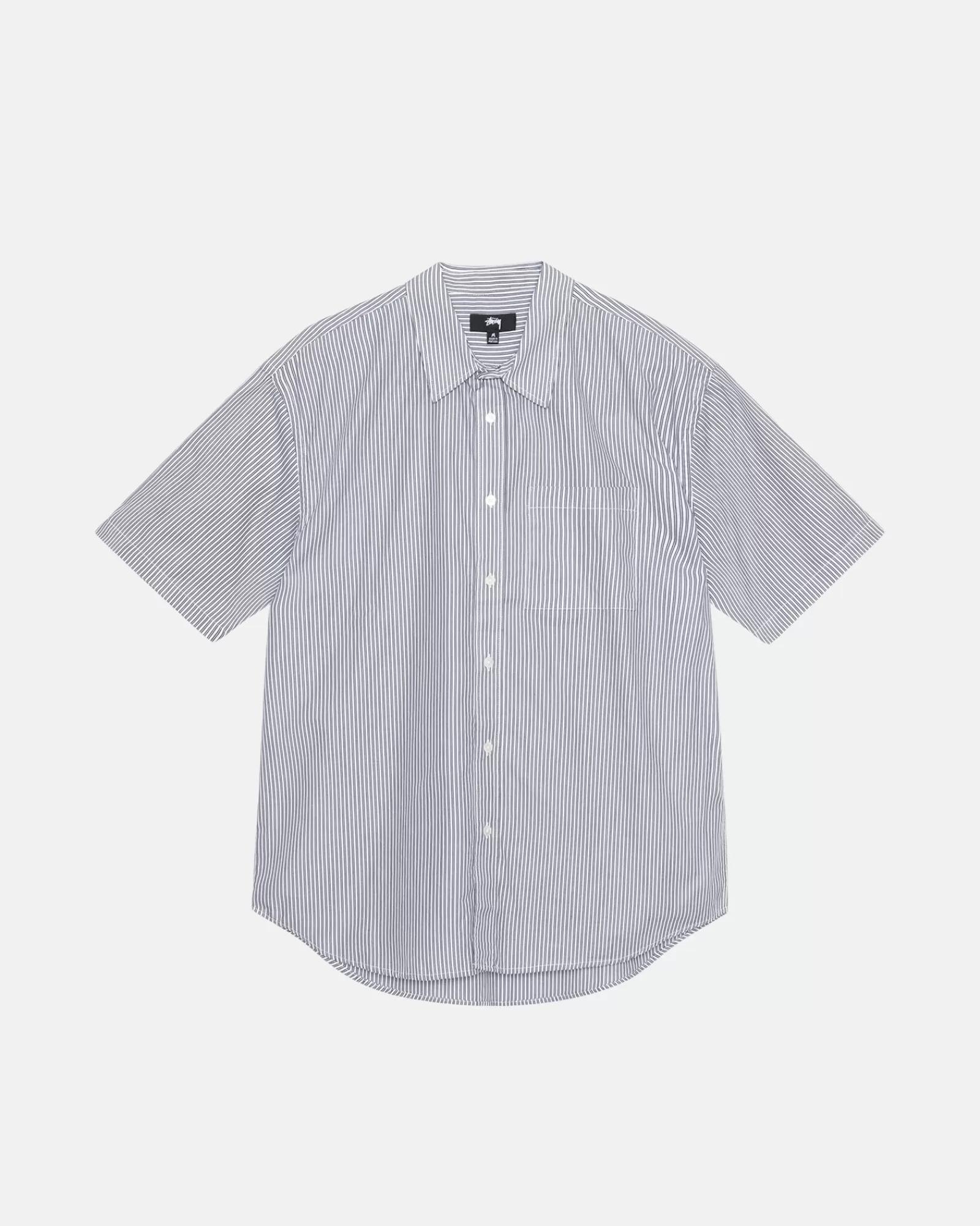 Hemden*Stüssy BOXY SS SHIRT 8 BALL STRIPE Navy