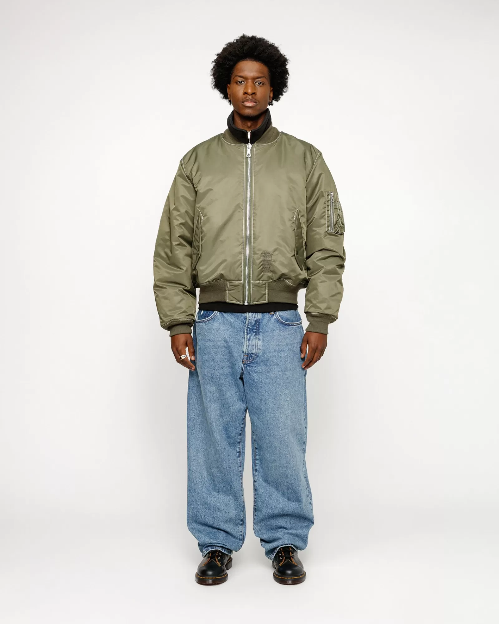 Jacken & Westen*Stüssy BUILT REVERSIBLE BOMBER JACKET Olive