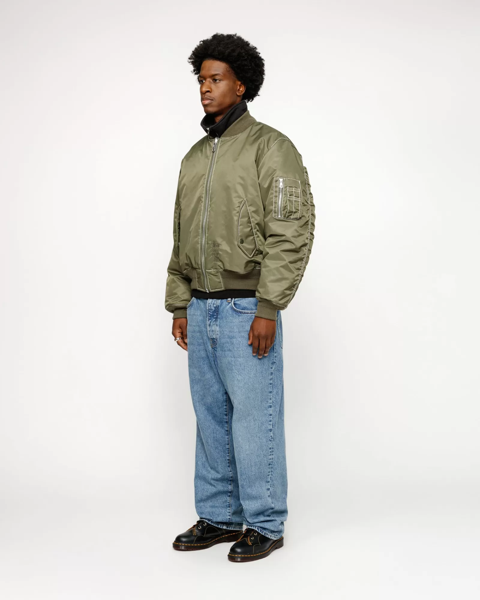 Jacken & Westen*Stüssy BUILT REVERSIBLE BOMBER JACKET Olive