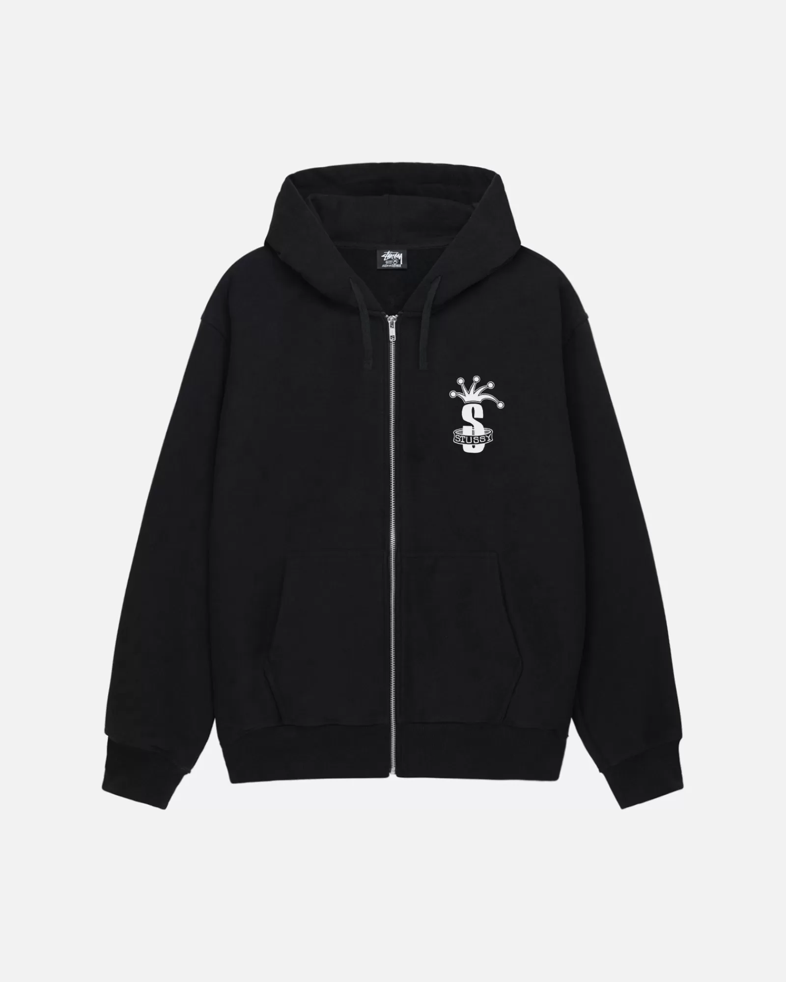 Hoodies*Stüssy CROWN BAND ZIP HOODIE Black