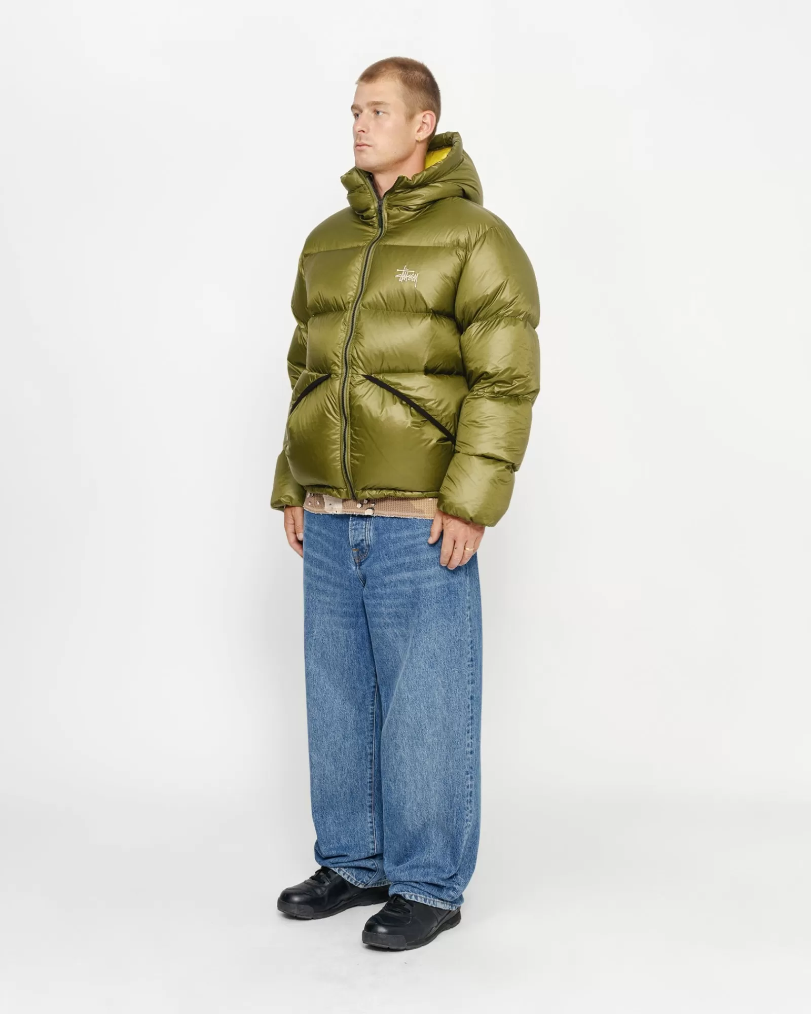 Jacken & Westen*Stüssy DAUNENPARKA MICRO RIPSTOP Olive