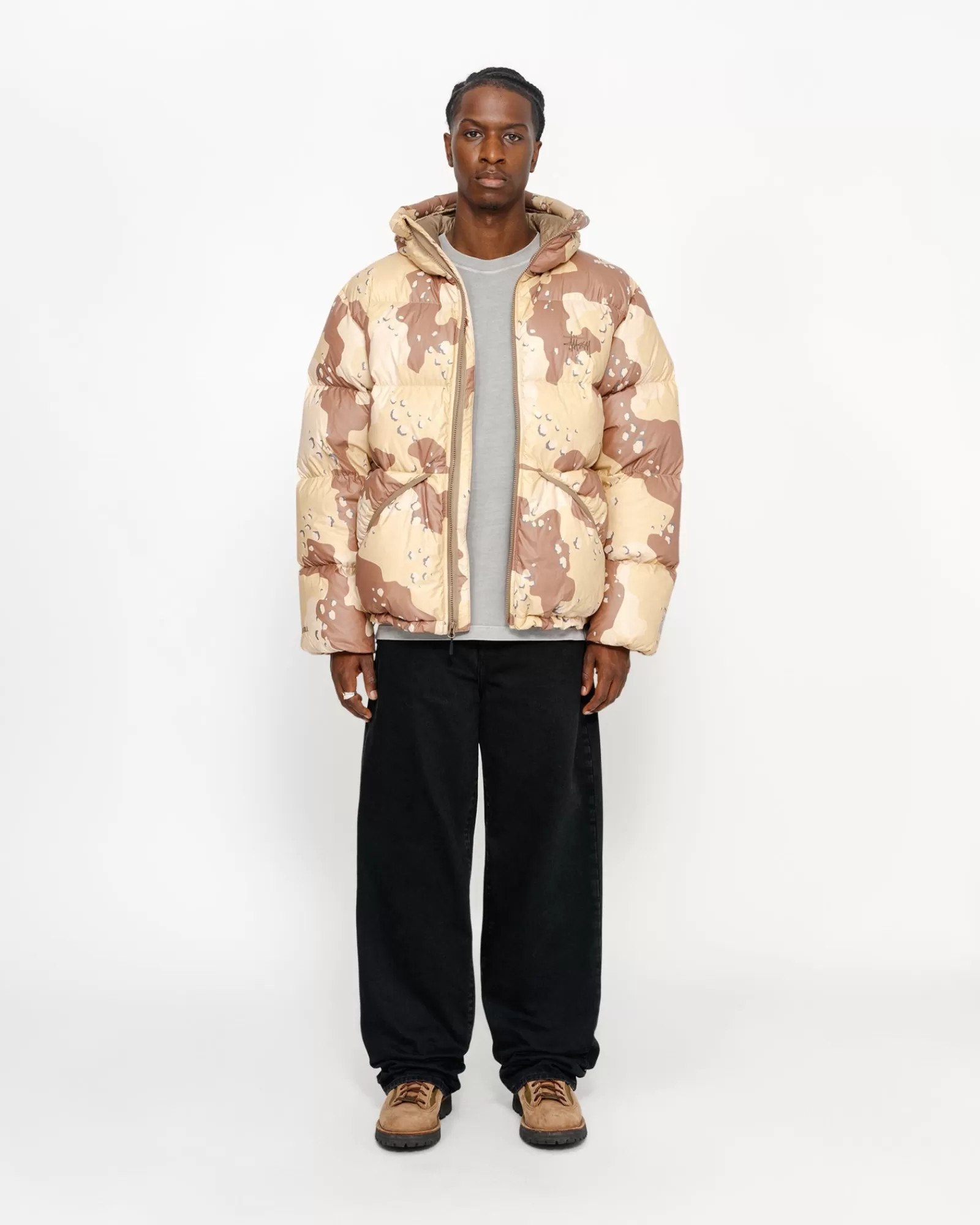 Jacken & Westen*Stüssy DOWN PARKA CAMO RIPSTOP Khaki