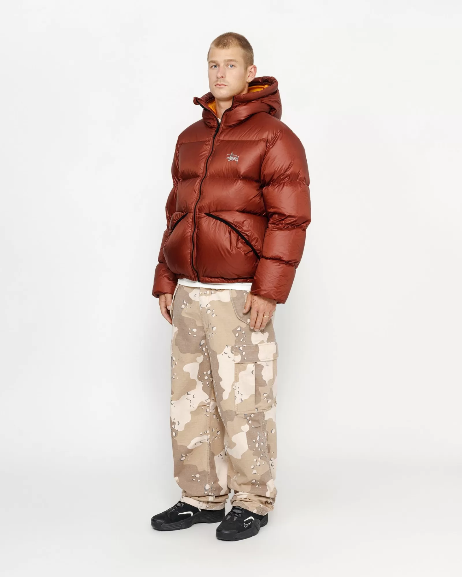 Jacken & Westen*Stüssy DOWN PARKA MICRO RIPSTOP Brick