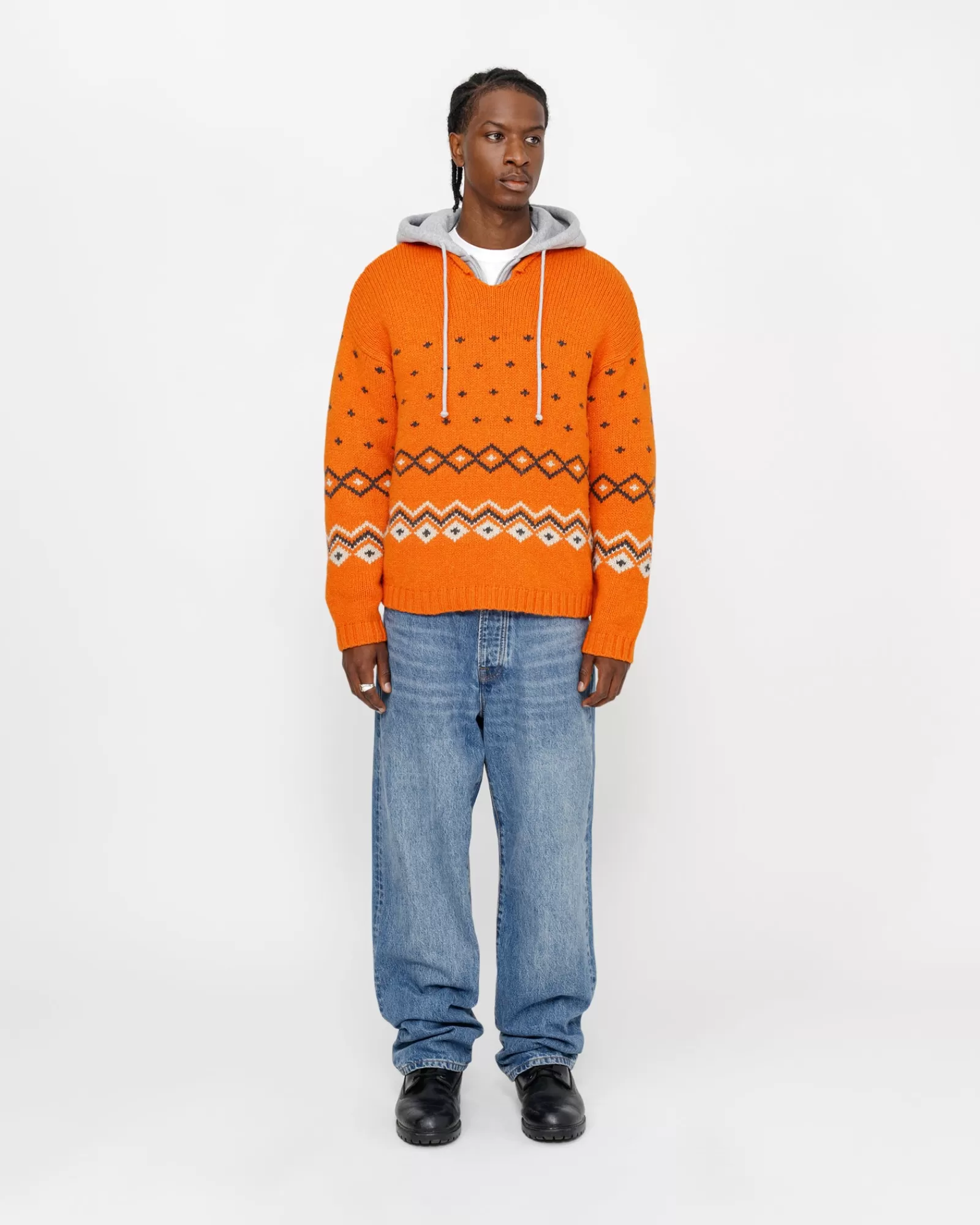 Knits*Stüssy FAIRISLE SWEATER MIT ROLLKRAGEN Orange