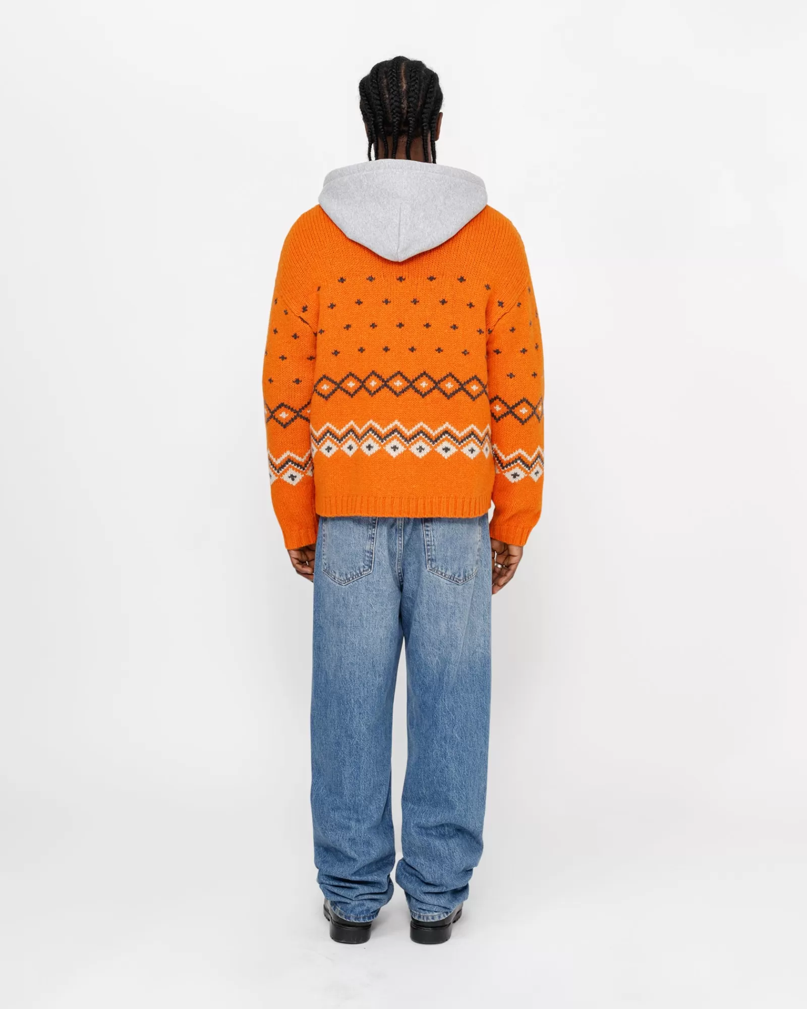 Knits*Stüssy FAIRISLE SWEATER MIT ROLLKRAGEN Orange