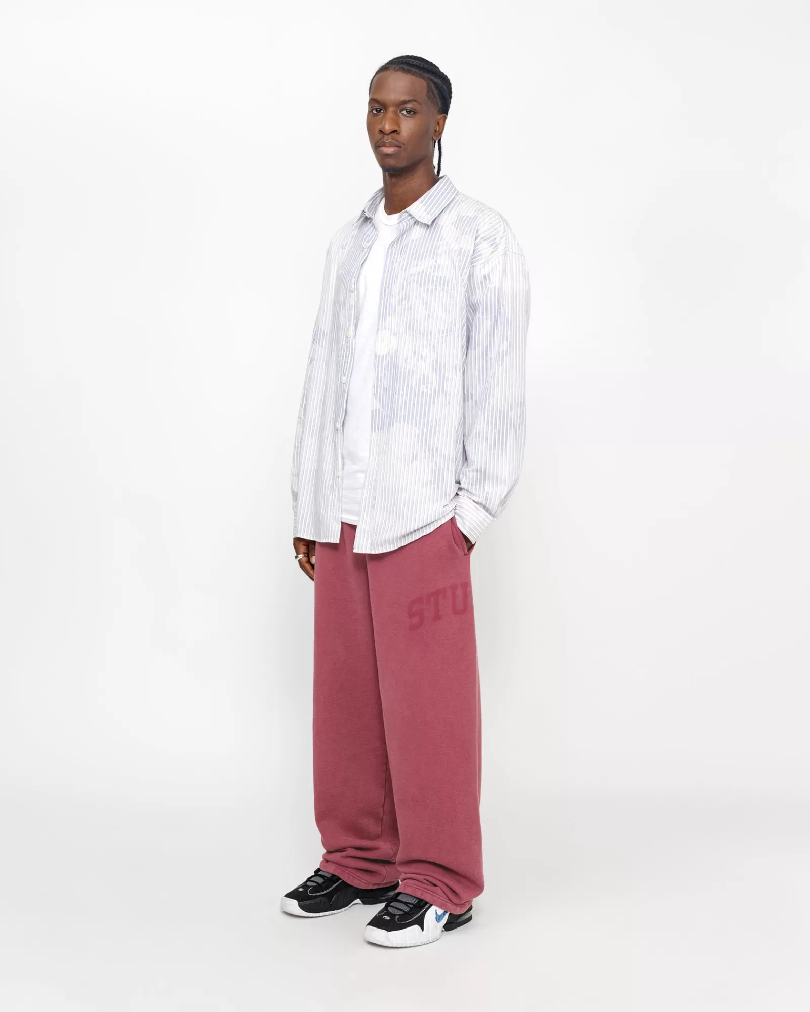 Hosen*Stüssy FLEECE PANT FADED GRAPHIC Burgundy