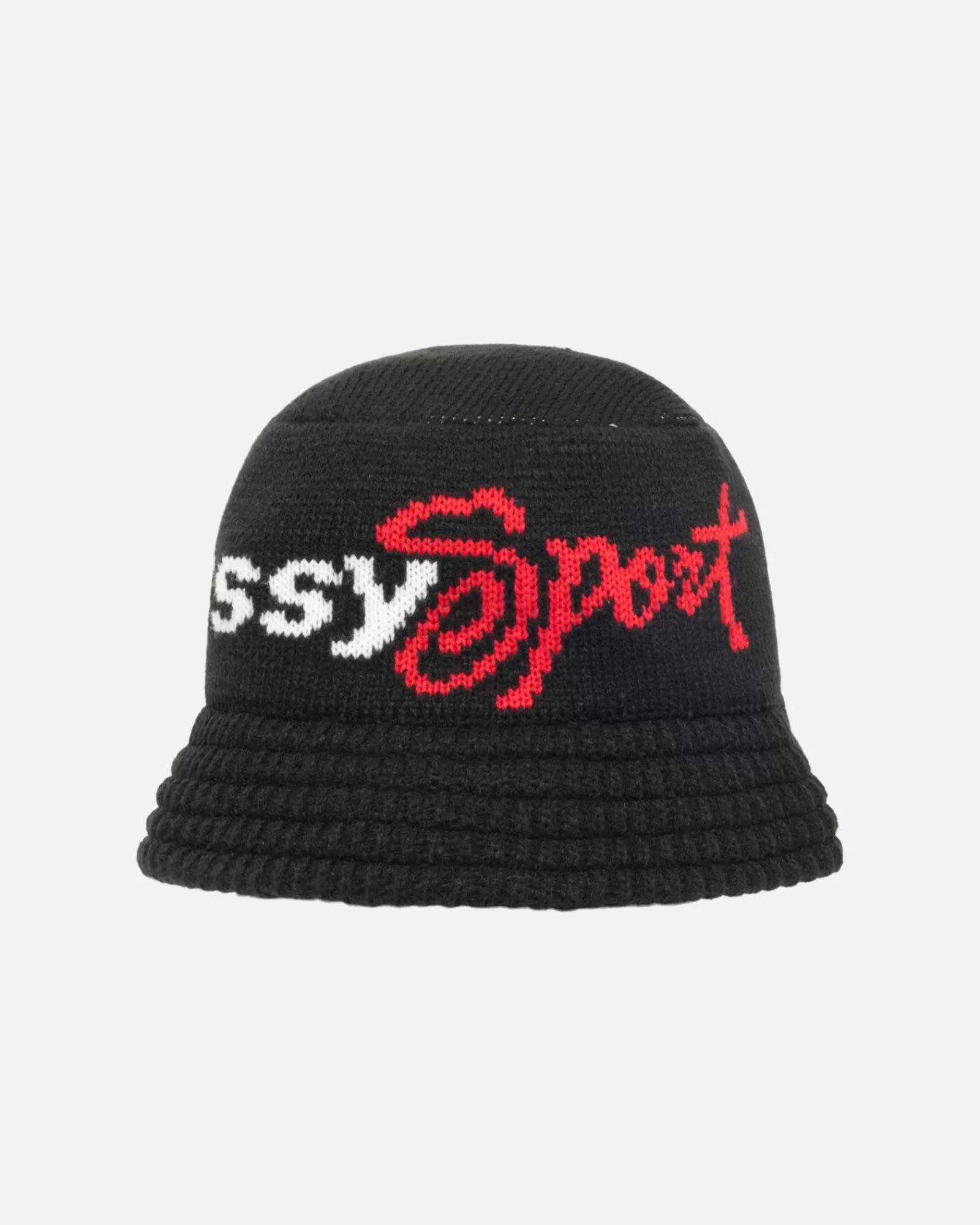 Mützen & Hüte*Stüssy Gestrickter BUCKET HAT STUSSY SPORT Black