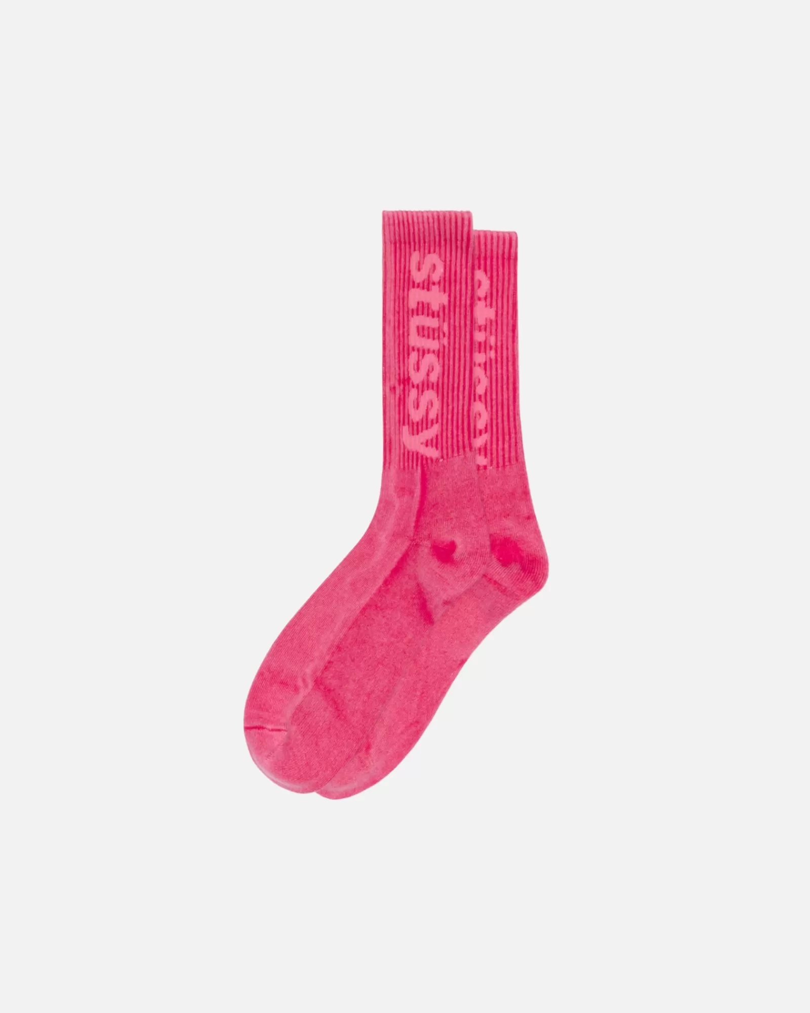 Accessoires*Stüssy GEWASCHENE HELVETICA CREW-SOCKE Hot Pink