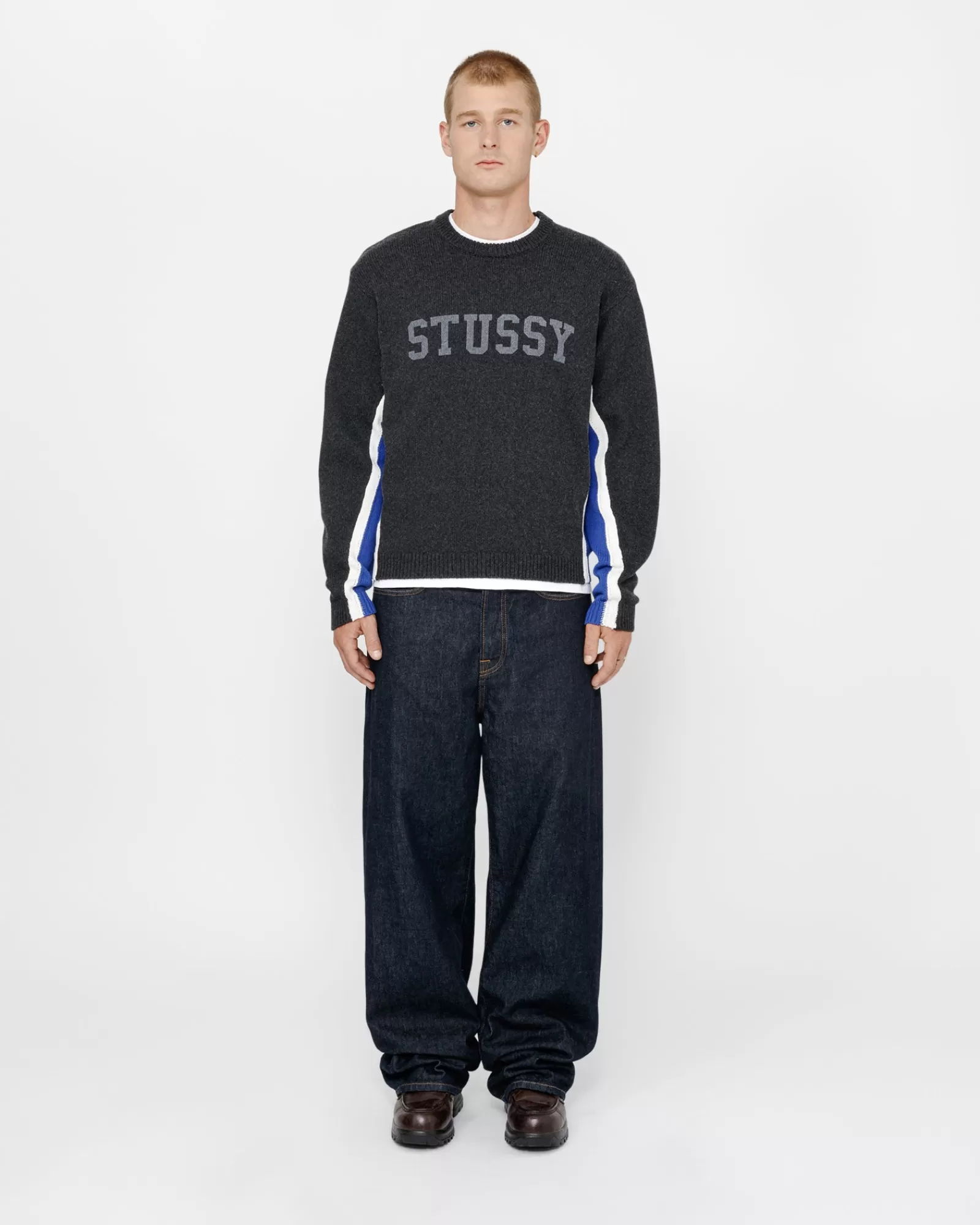 Knits*Stüssy KONTRASTSTREIFEN-MANNSCHAFT Charcoal