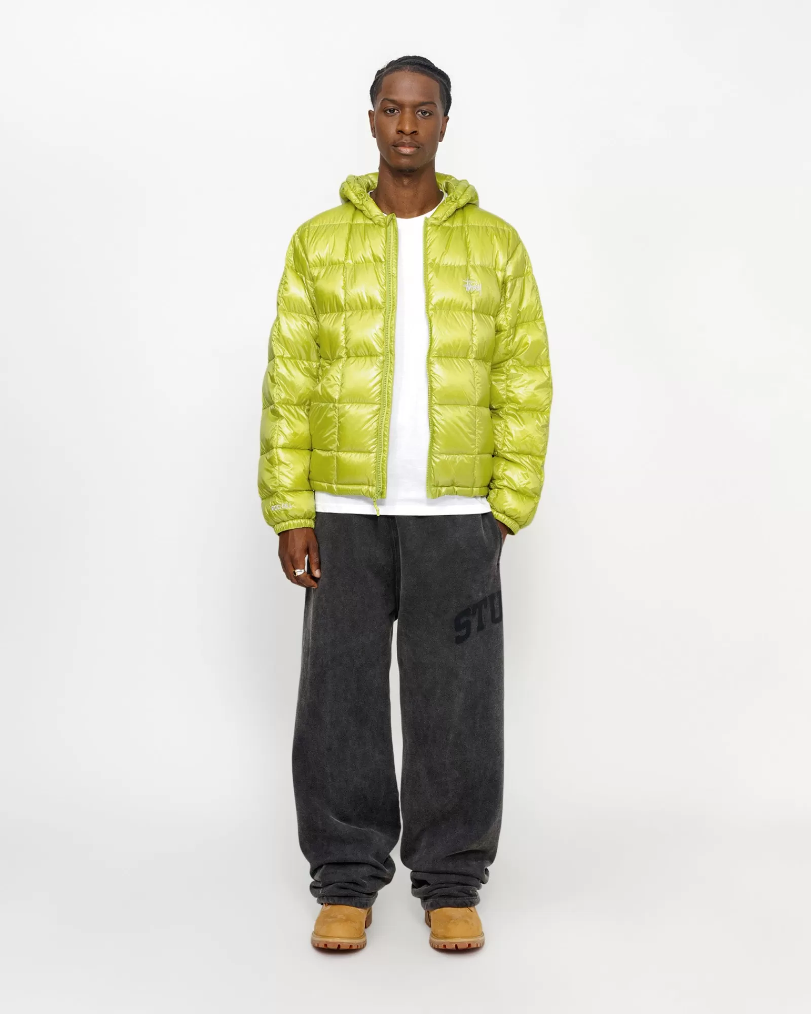 Jacken & Westen*Stüssy MIDWEIGHT HOODED PUFFER Lime