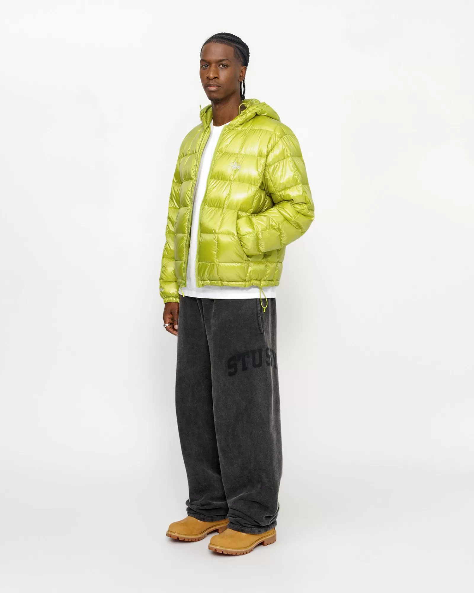 Jacken & Westen*Stüssy MIDWEIGHT HOODED PUFFER Lime