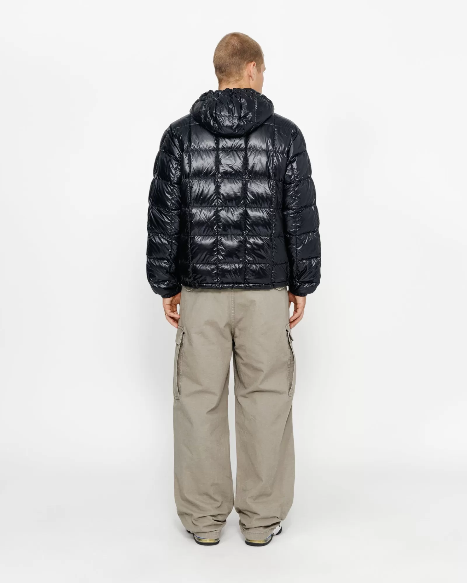 Jacken & Westen*Stüssy MIDWEIGHT HOODED PUFFER Black