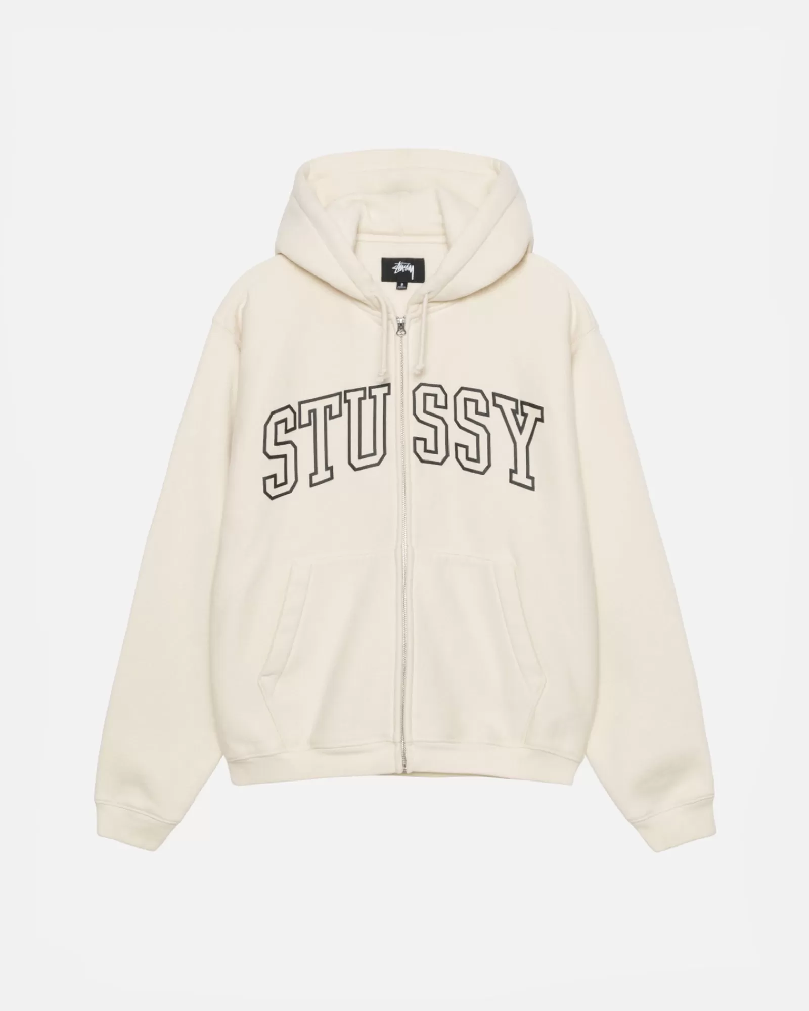 Hoodies*Stüssy OUTLINE ZIP HOODIE Ivory