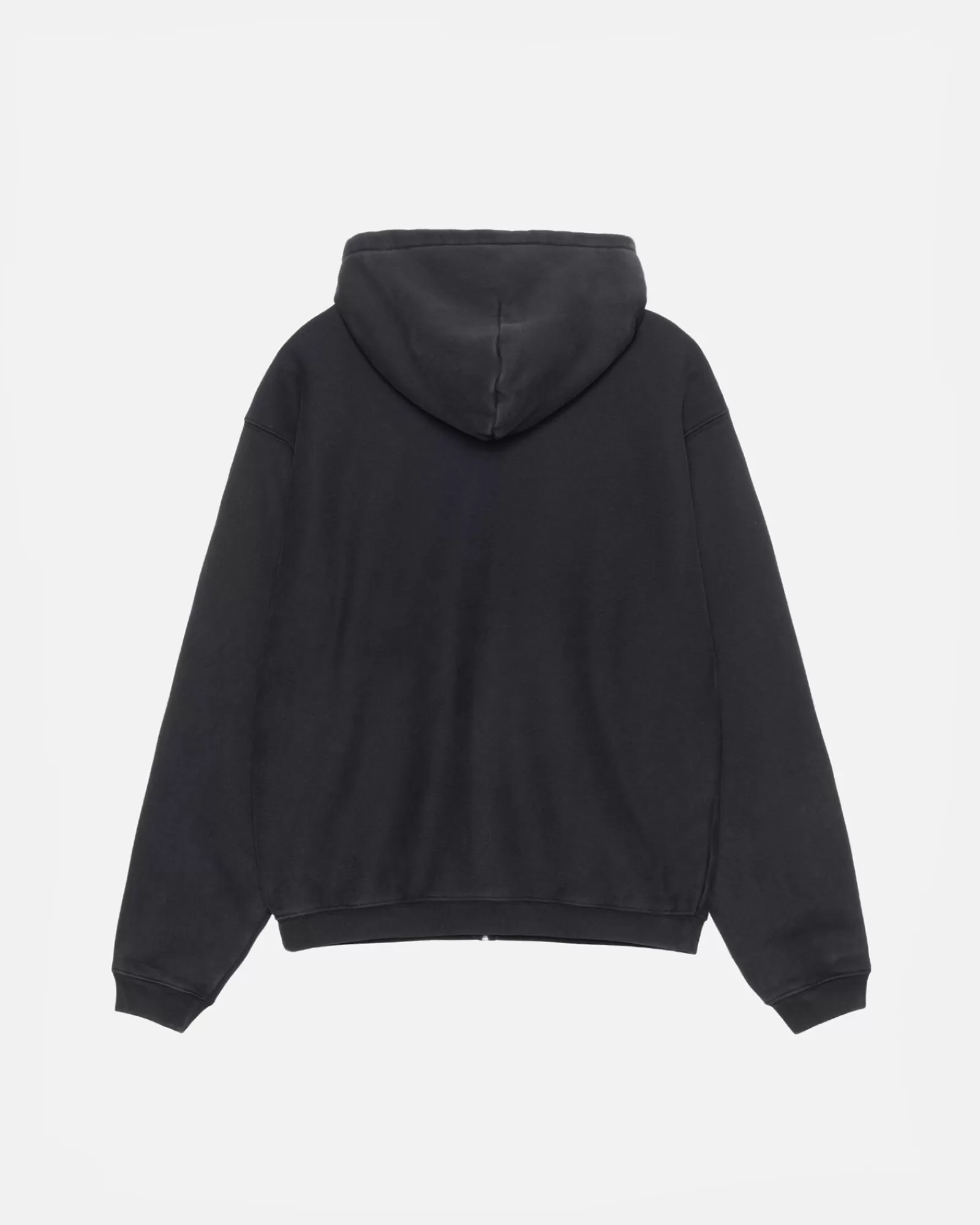 Hoodies*Stüssy OUTLINE ZIP HOODIE Washed Black