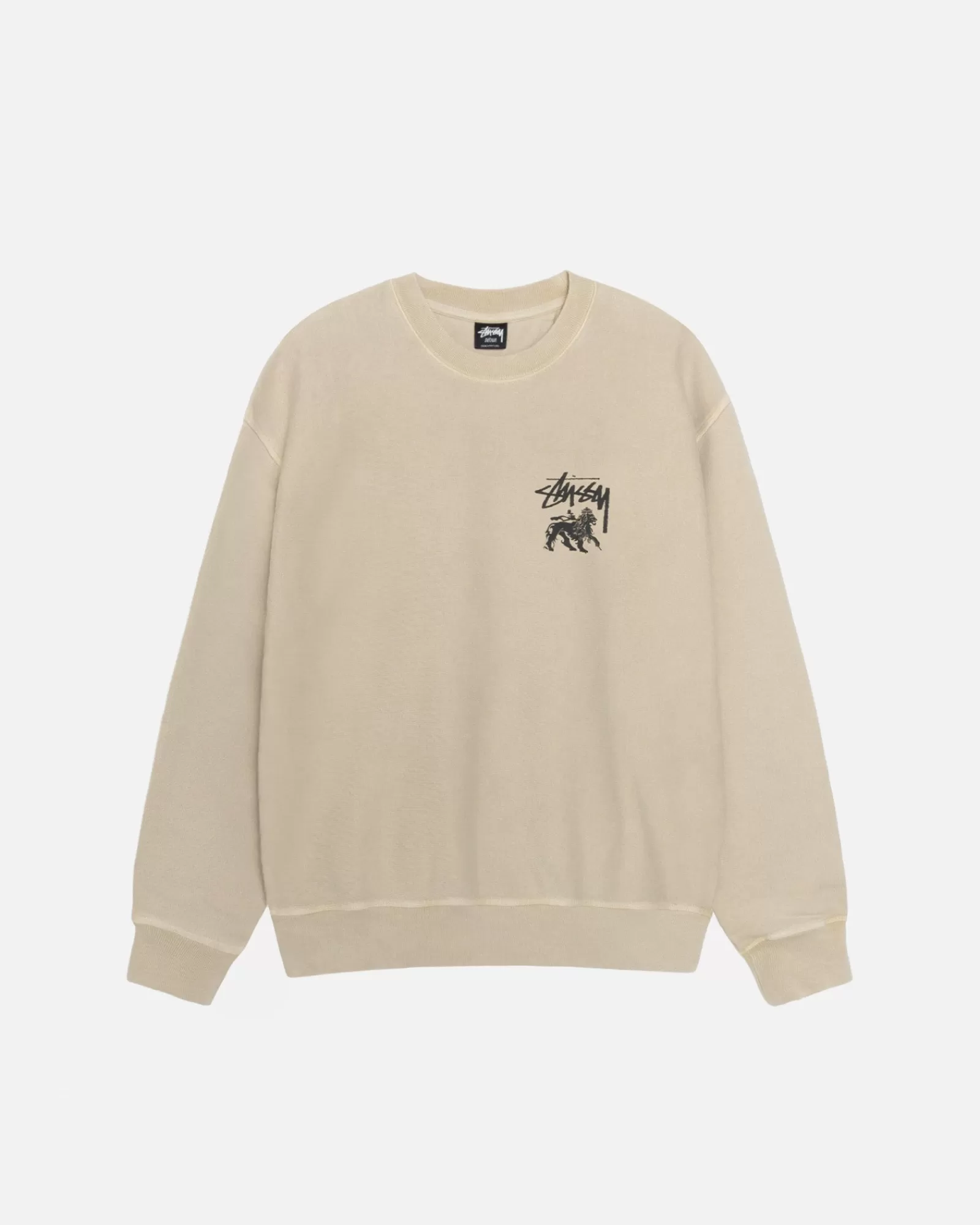 Crews*Stüssy RASTA LION CREW PIGMENTGEFÄRBT Khaki