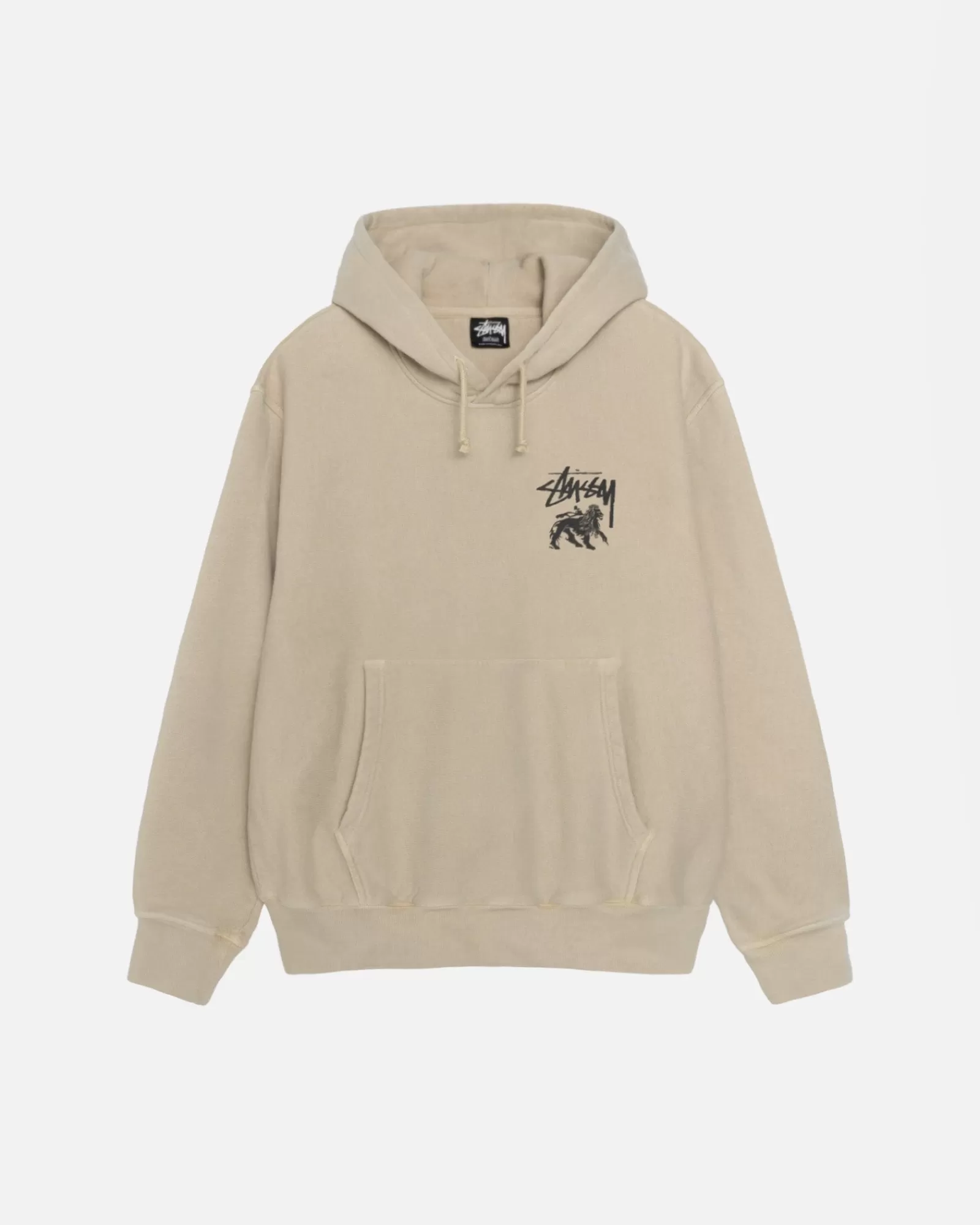 Hoodies*Stüssy RASTA LION HOODIE PIGMENTGEFÄRBT Khaki