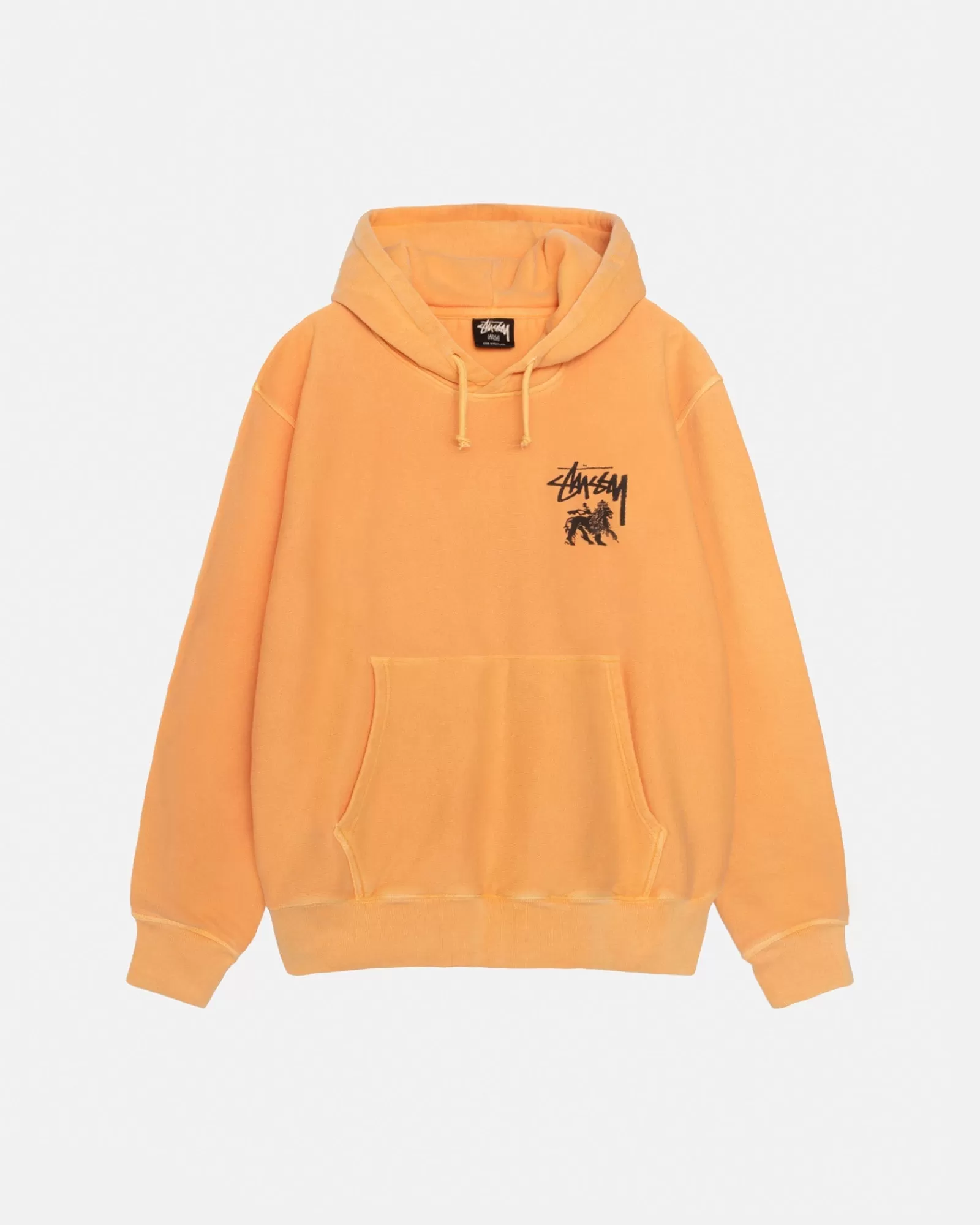 Hoodies*Stüssy RASTA LION HOODIE PIGMENTGEFÄRBT Orange