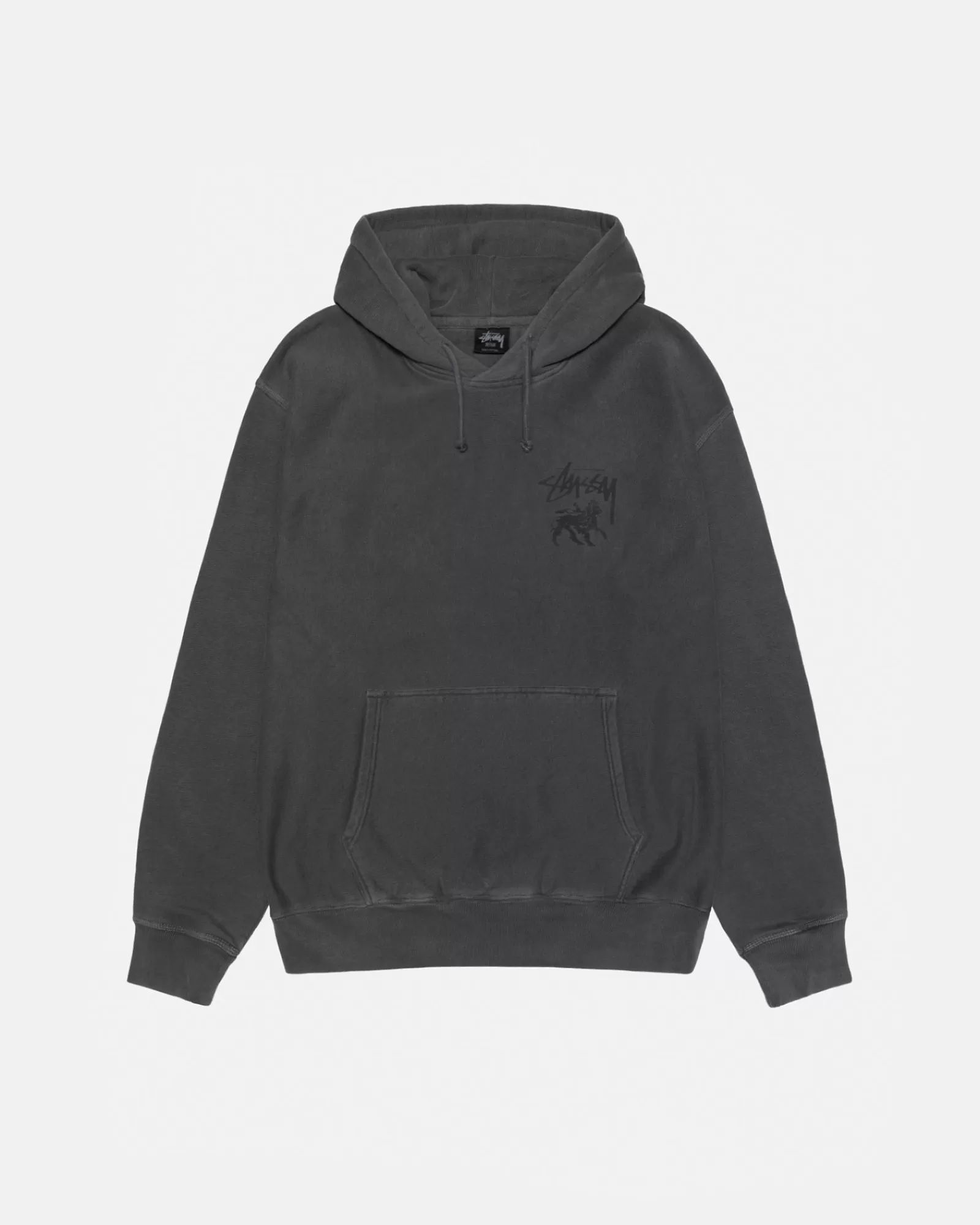 Hoodies*Stüssy RASTA LION HOODIE PIGMENTGEFÄRBT Black