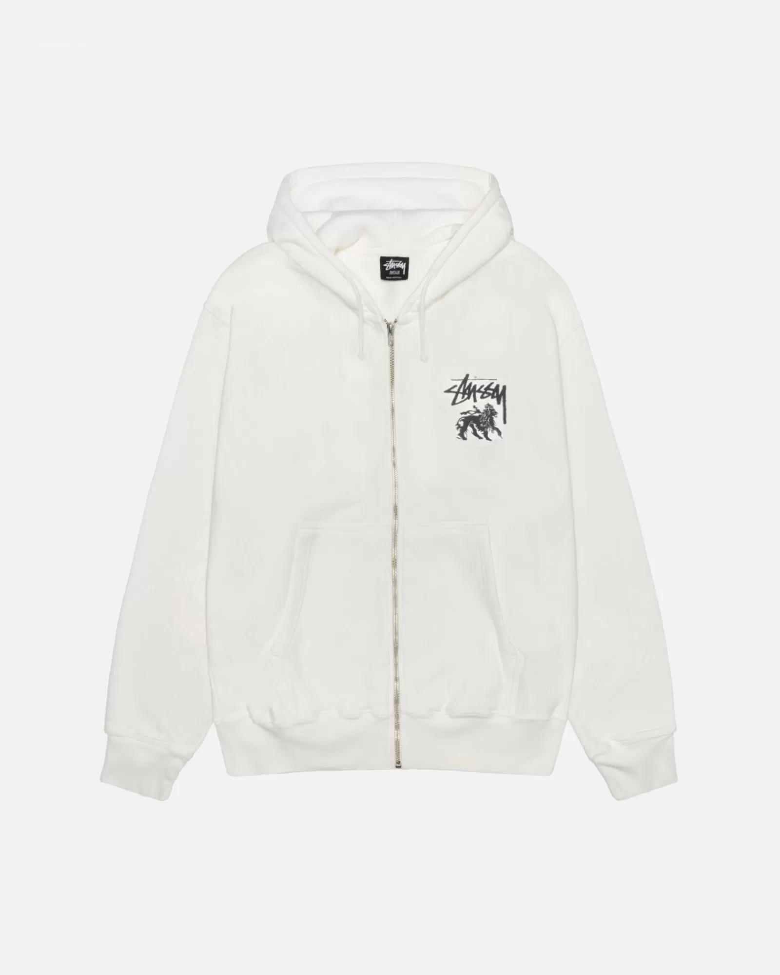 Hoodies*Stüssy RASTA LION ZIP HOODIE PIGMENTGEFÄRBT Natural