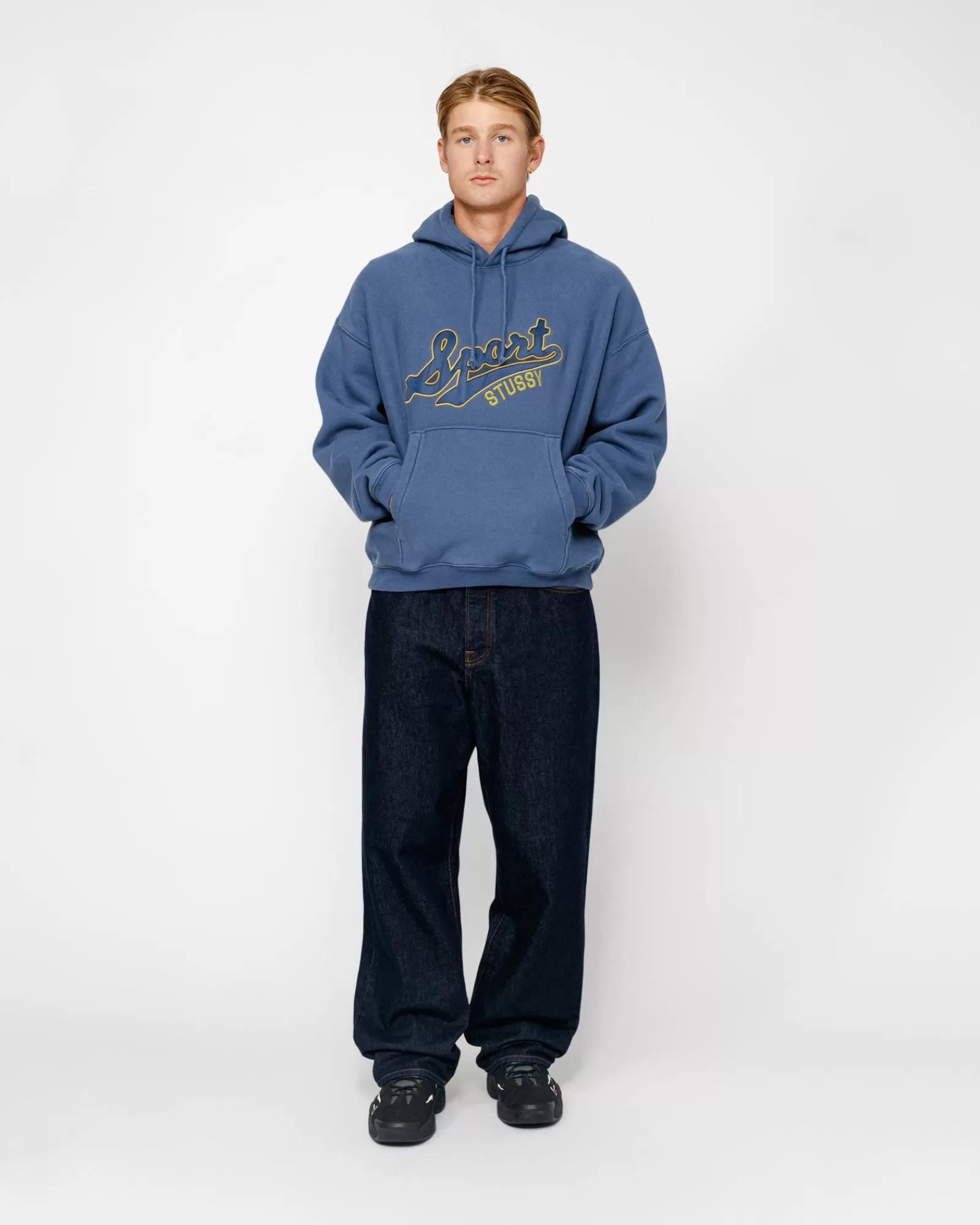 Hoodies*Stüssy SATIN PATCH HOODIE Blue