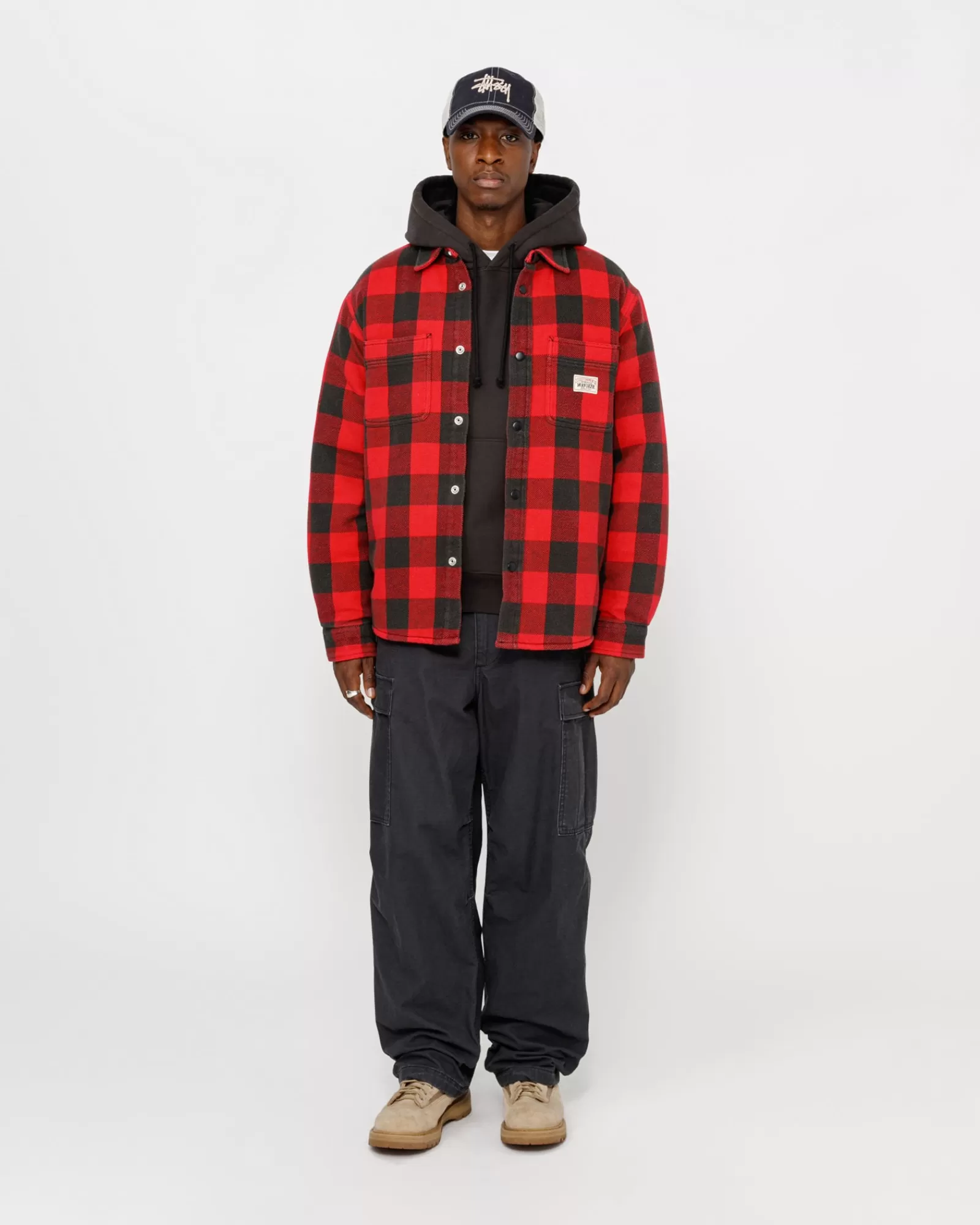 Hemden | Jacken & Westen*Stüssy SHERPA GEFÜTTERTES BUFFALO PLAID-HEMD Red