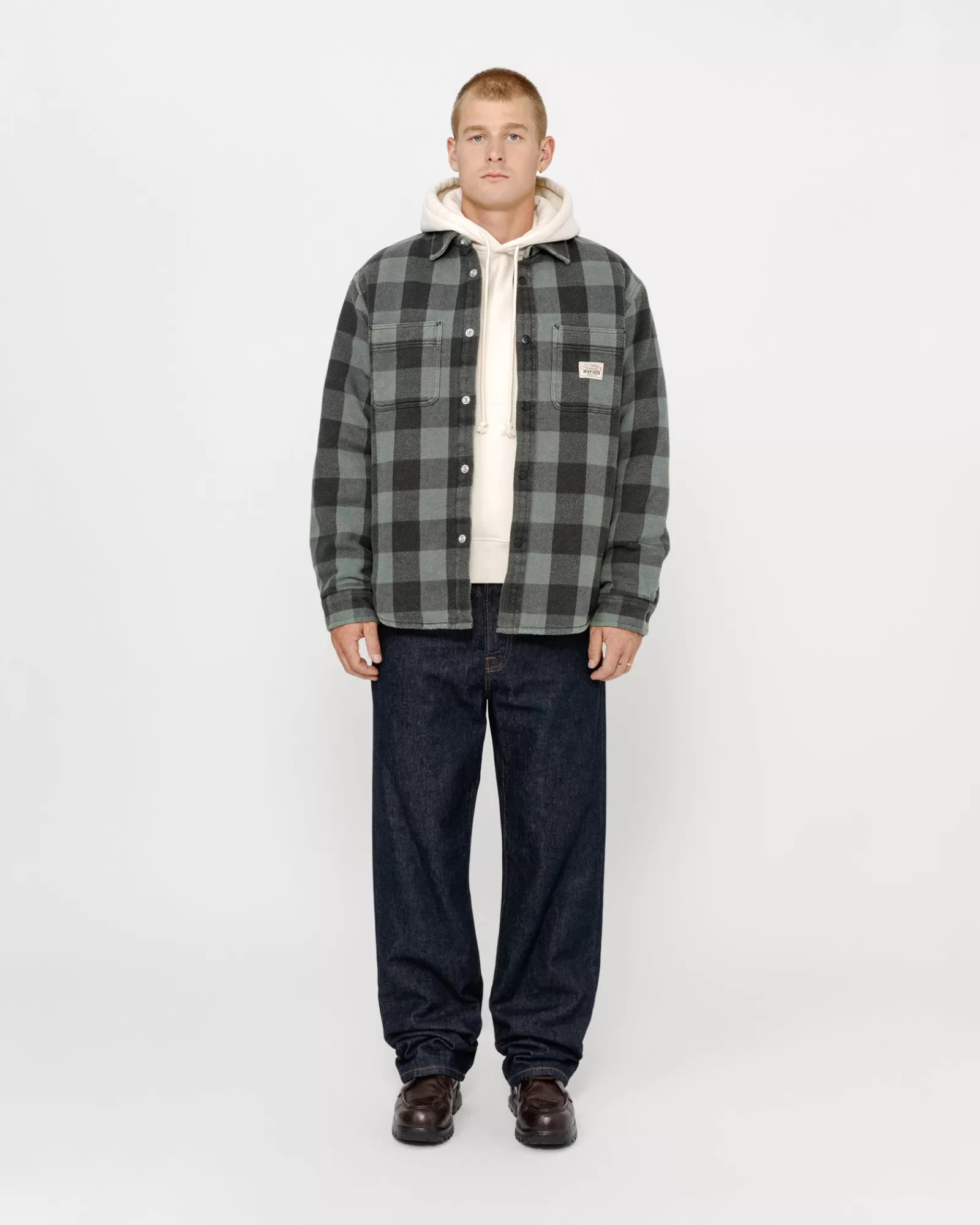 Hemden | Jacken & Westen*Stüssy SHERPA GEFÜTTERTES BUFFALO PLAID-HEMD Grey