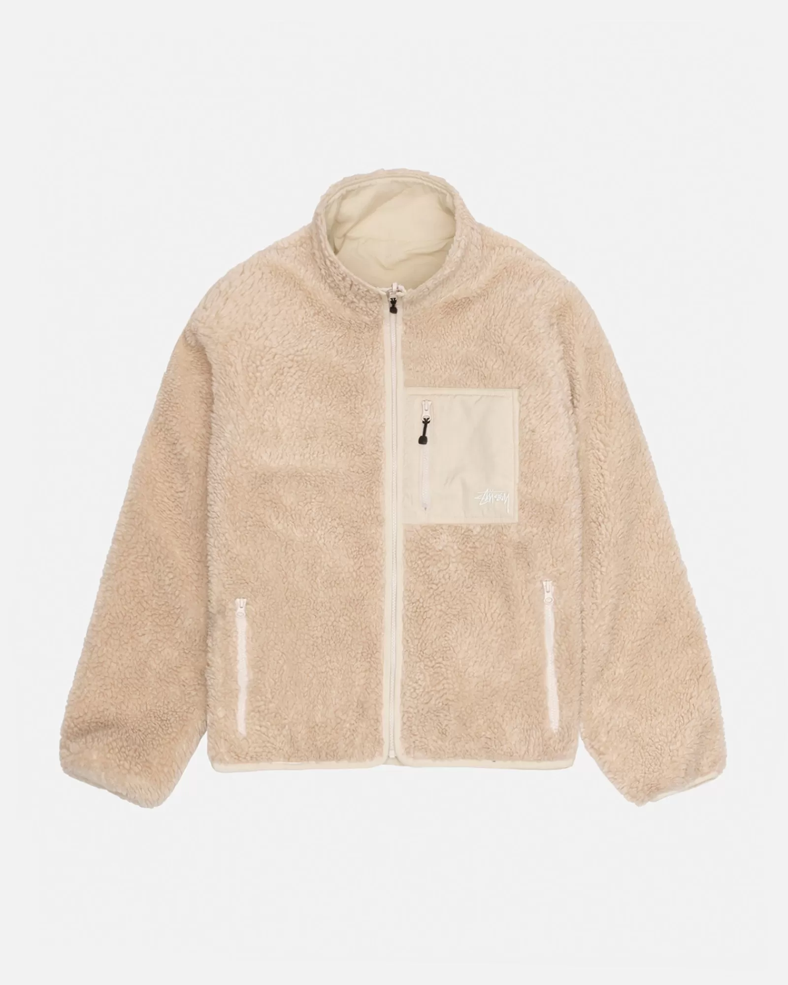 Jacken & Westen*Stüssy SHERPA REVERSIBLE JACKET Natural