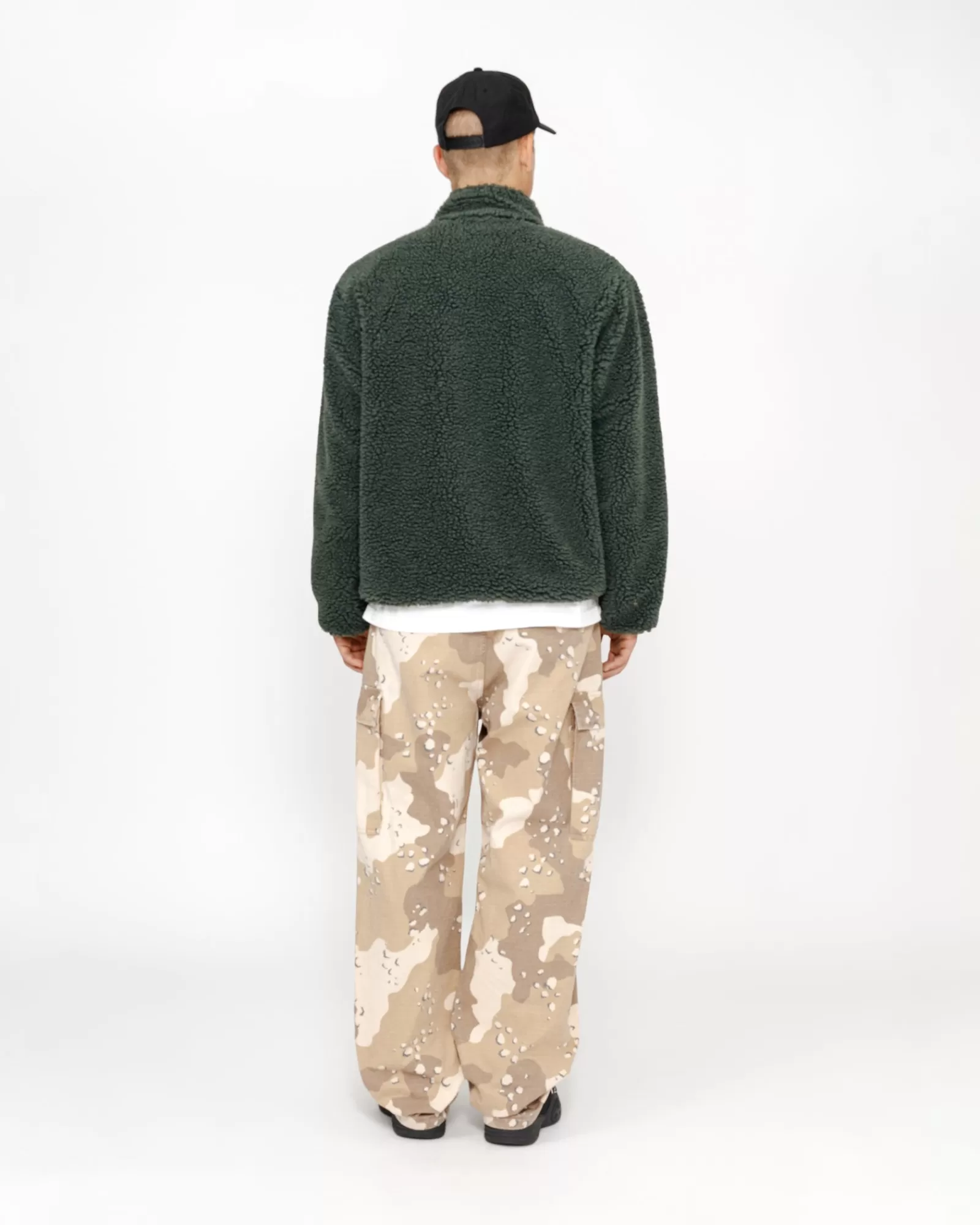 Jacken & Westen*Stüssy SHERPA REVERSIBLE JACKET Dark Green