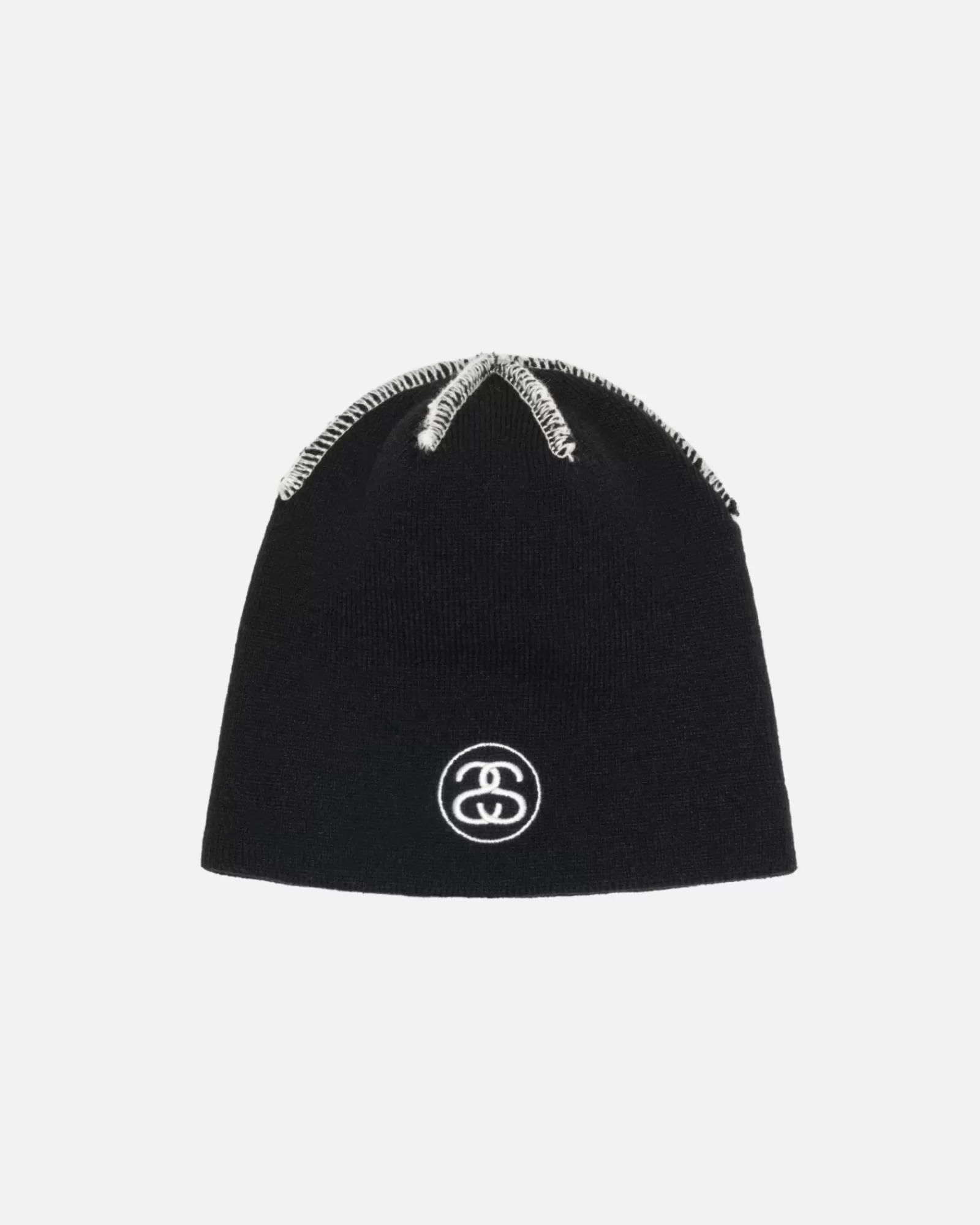 Mützen & Hüte*Stüssy SKULLCAP MIT SICHTBAREN NÄHTEN Black