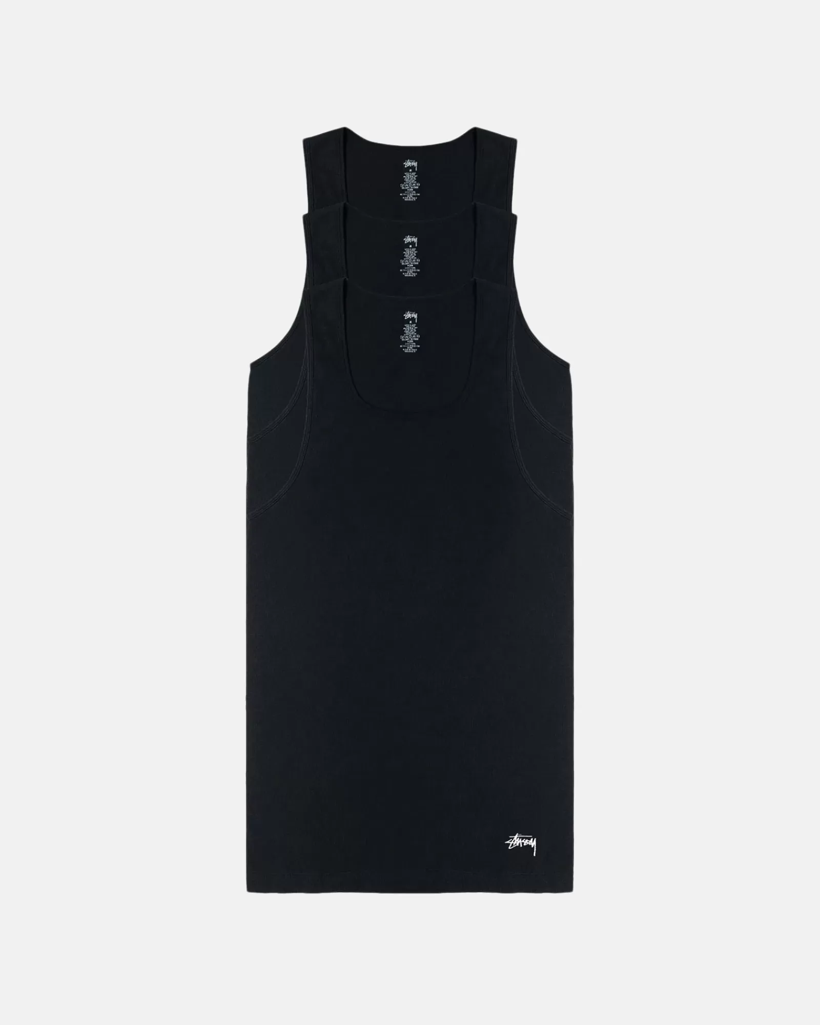 Accessoires*Stüssy STÜSSY TANK UNDERSHIRTS 3 PACK Black