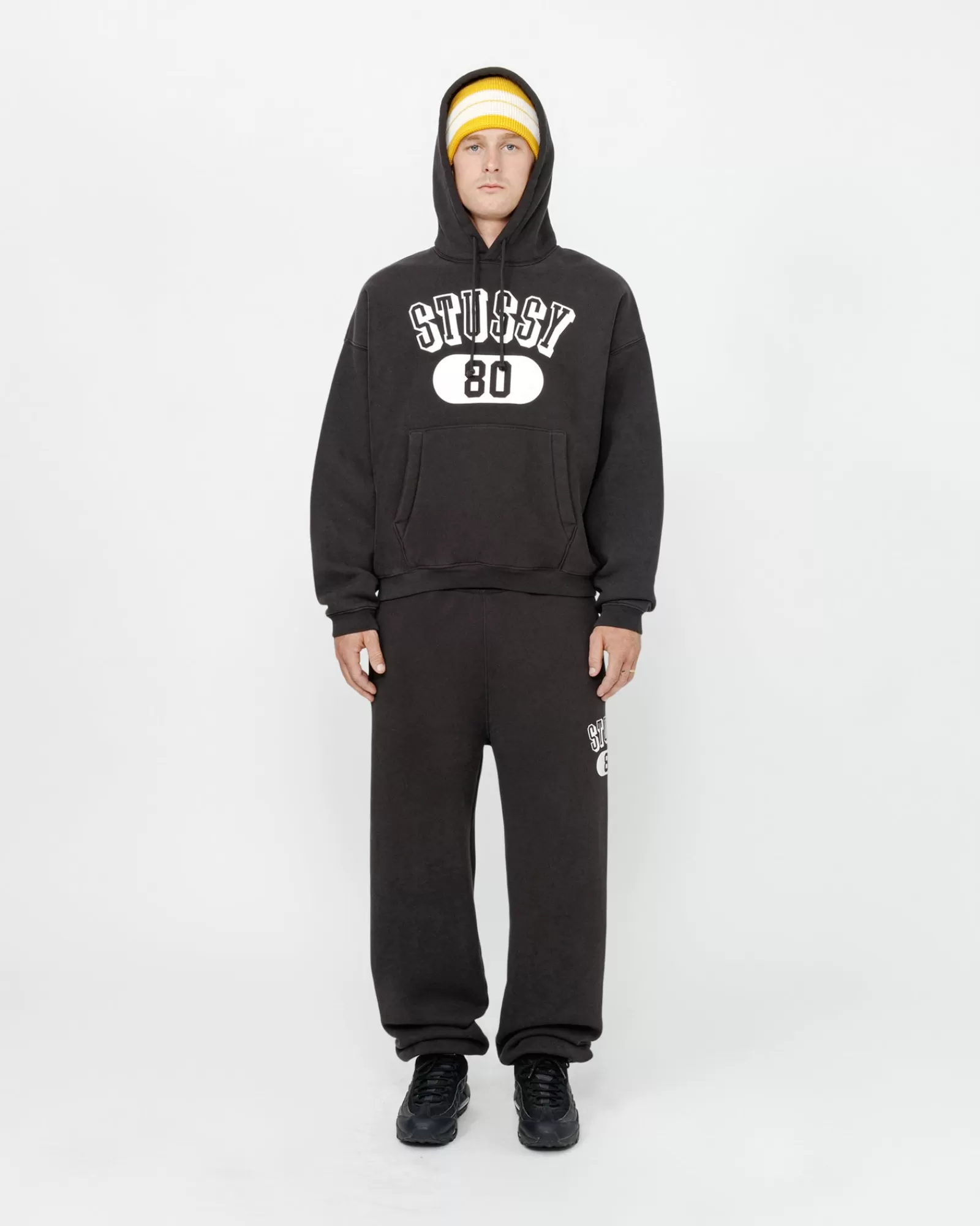 Hoodies*Stüssy STUSSY 80 RELAXED HOODIE Washed Black