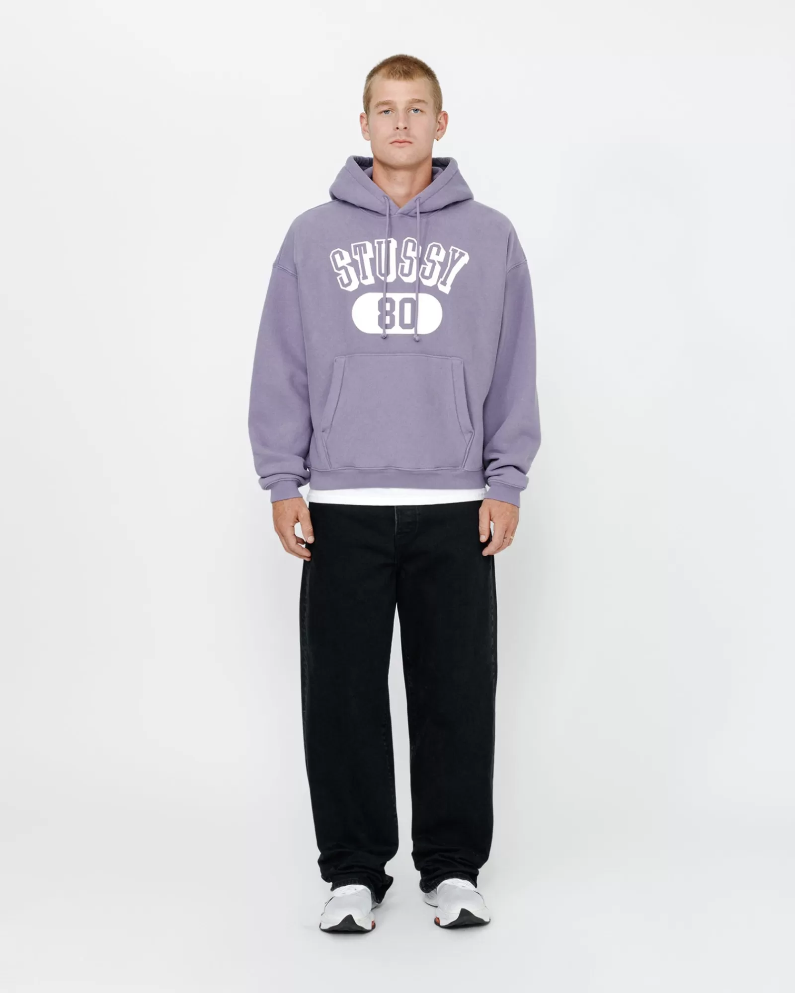 Hoodies*Stüssy STUSSY 80 RELAXED HOODIE Ash Purple