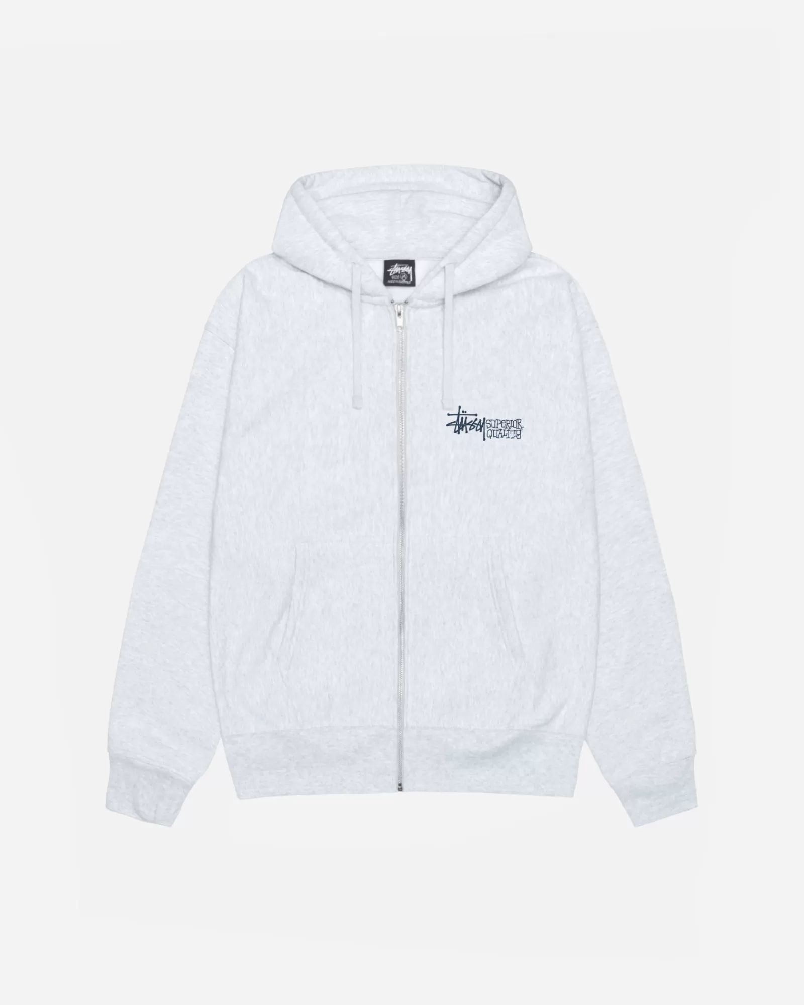 Hoodies*Stüssy SUPERIOR QUALITÄT ZIP HOODIE Ash Heather