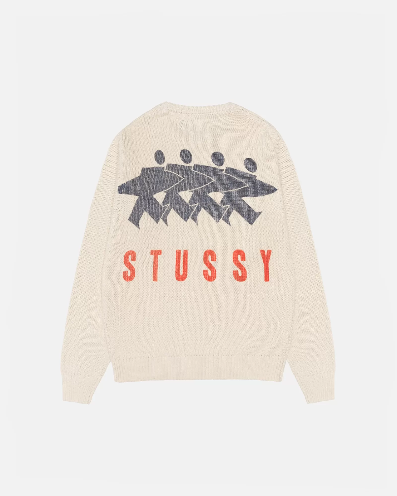 Knits*Stüssy SURFMAN ICON COTTON LINEN CREW Ivory