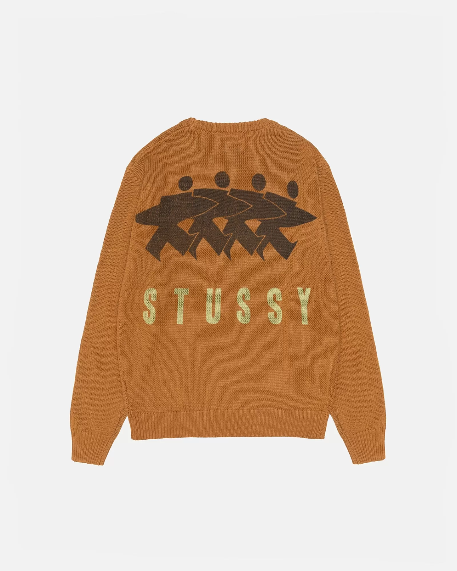 Knits*Stüssy SURFMAN ICON COTTON LINEN CREW Brown