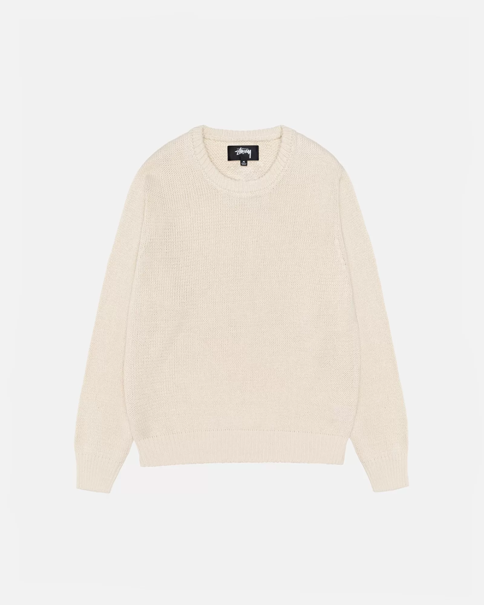 Knits*Stüssy SURFMAN ICON COTTON LINEN CREW Ivory