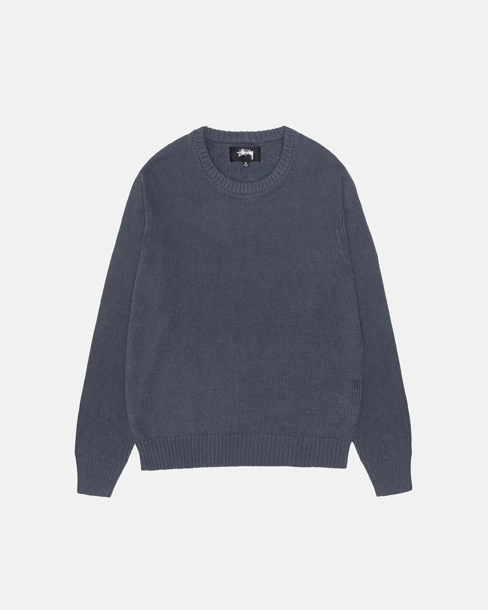 Knits*Stüssy SURFMAN ICON COTTON LINEN CREW Dusty Blue