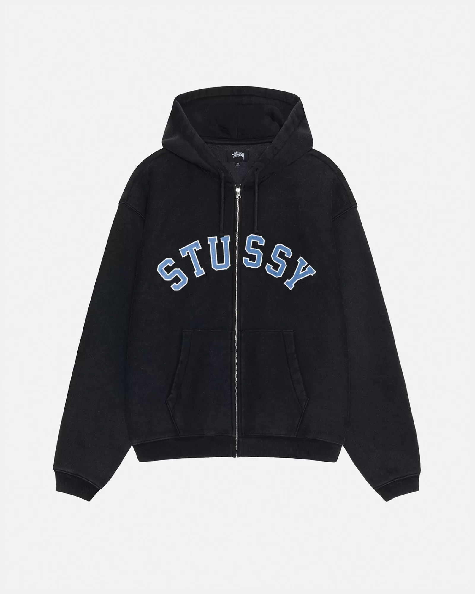 Hoodies*Stüssy VERBLASSTE GRAFIK ZIP HOODIE Washed Black