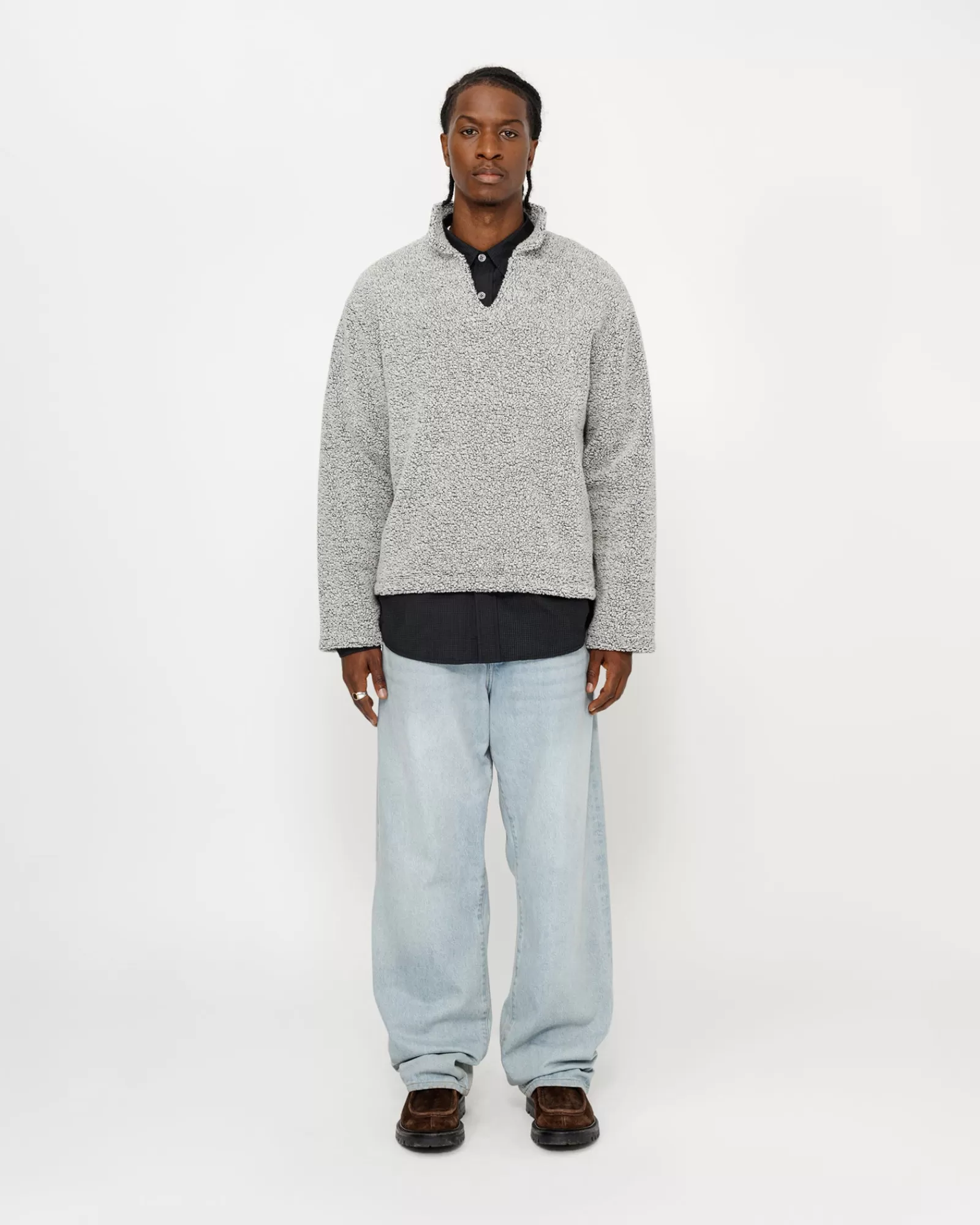 Knits*Stüssy Wollmischung Sherpa-Pullover Cloud