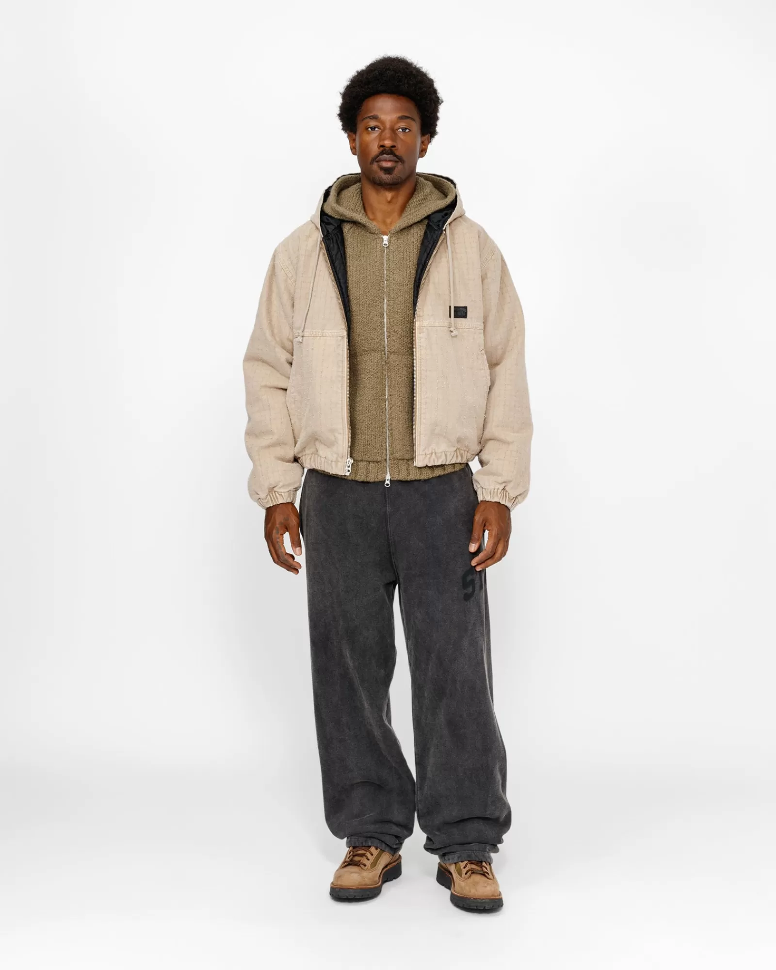 Jacken & Westen*Stüssy WORK JACKET CANVAS NEEDLE PUNCH Khaki